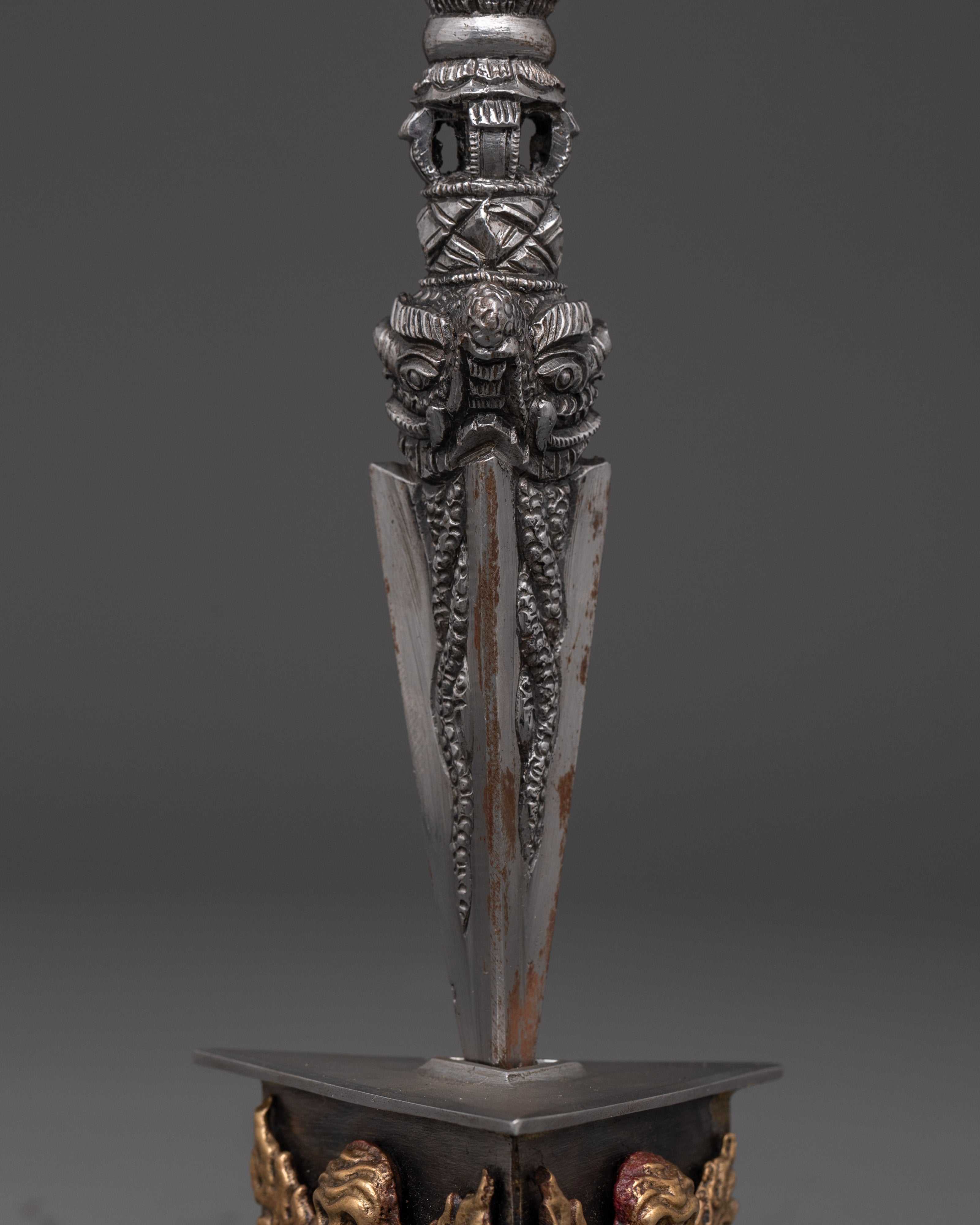 Nepalese Iron Ritual Phurba | Handcrafted Spiritual Meditation Dagger