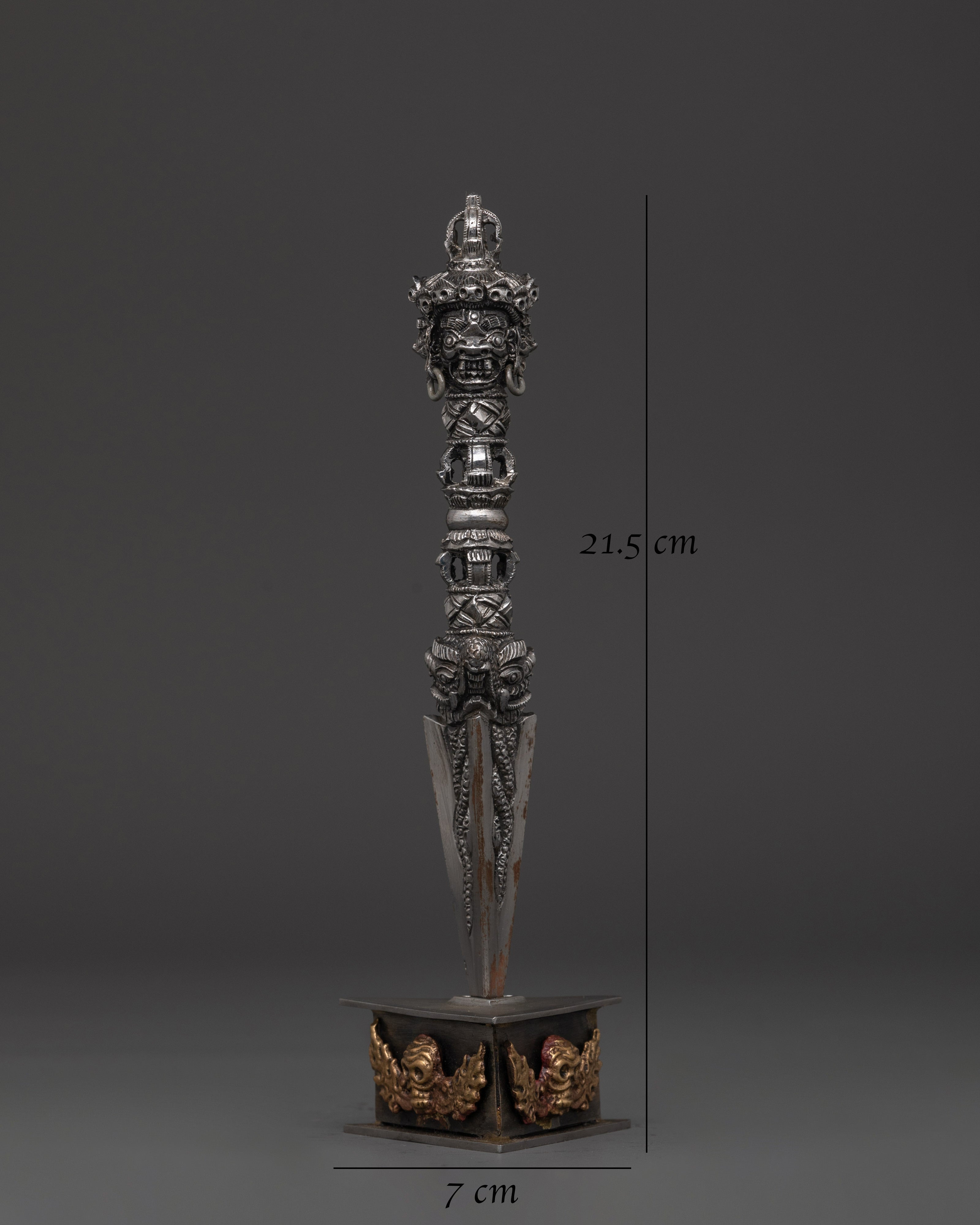 Nepalese Iron Ritual Phurba | Handcrafted Spiritual Meditation Dagger