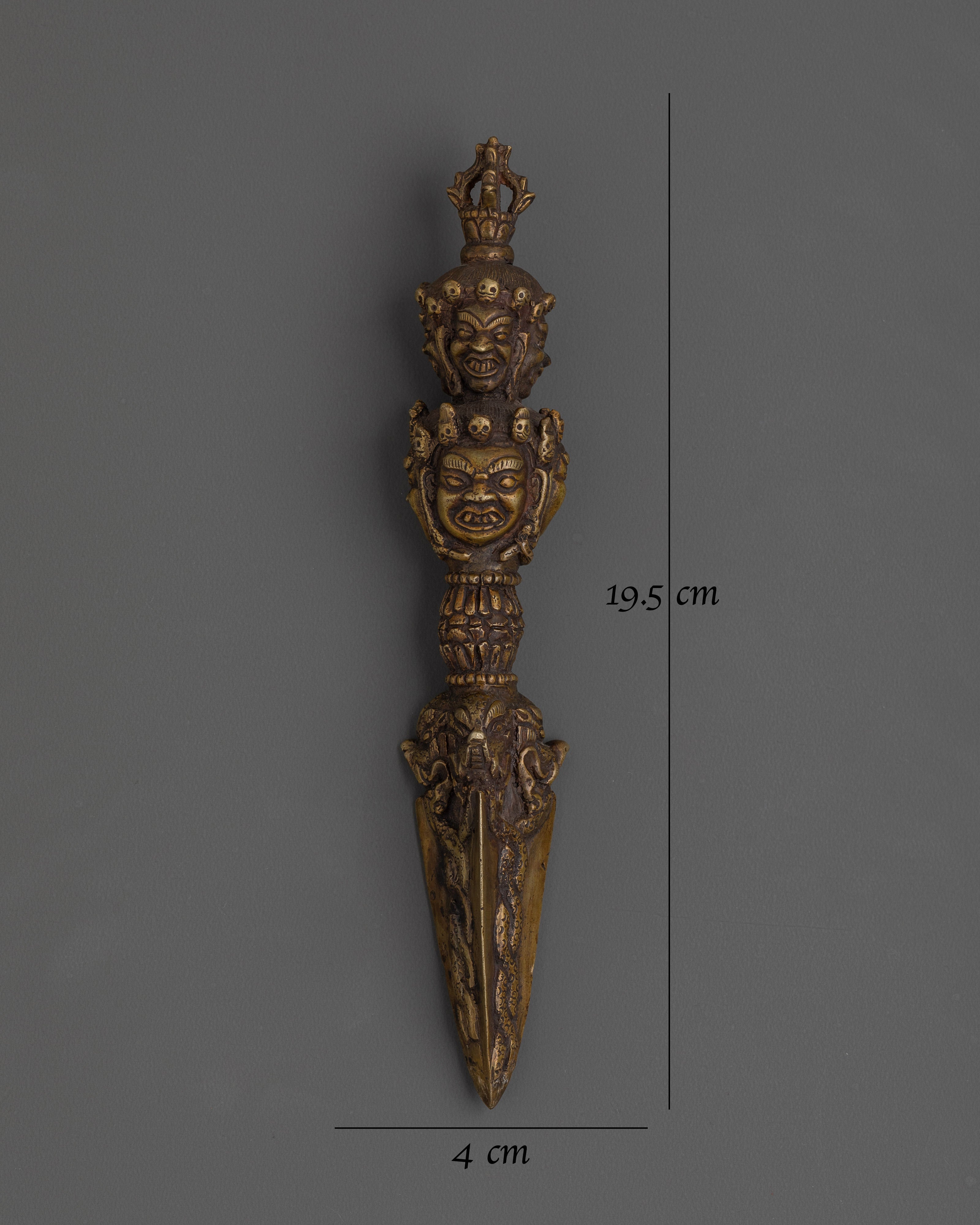 Buddhist Bronze Buddhist Phurba |  Traditional Himalayan Ritual Tool