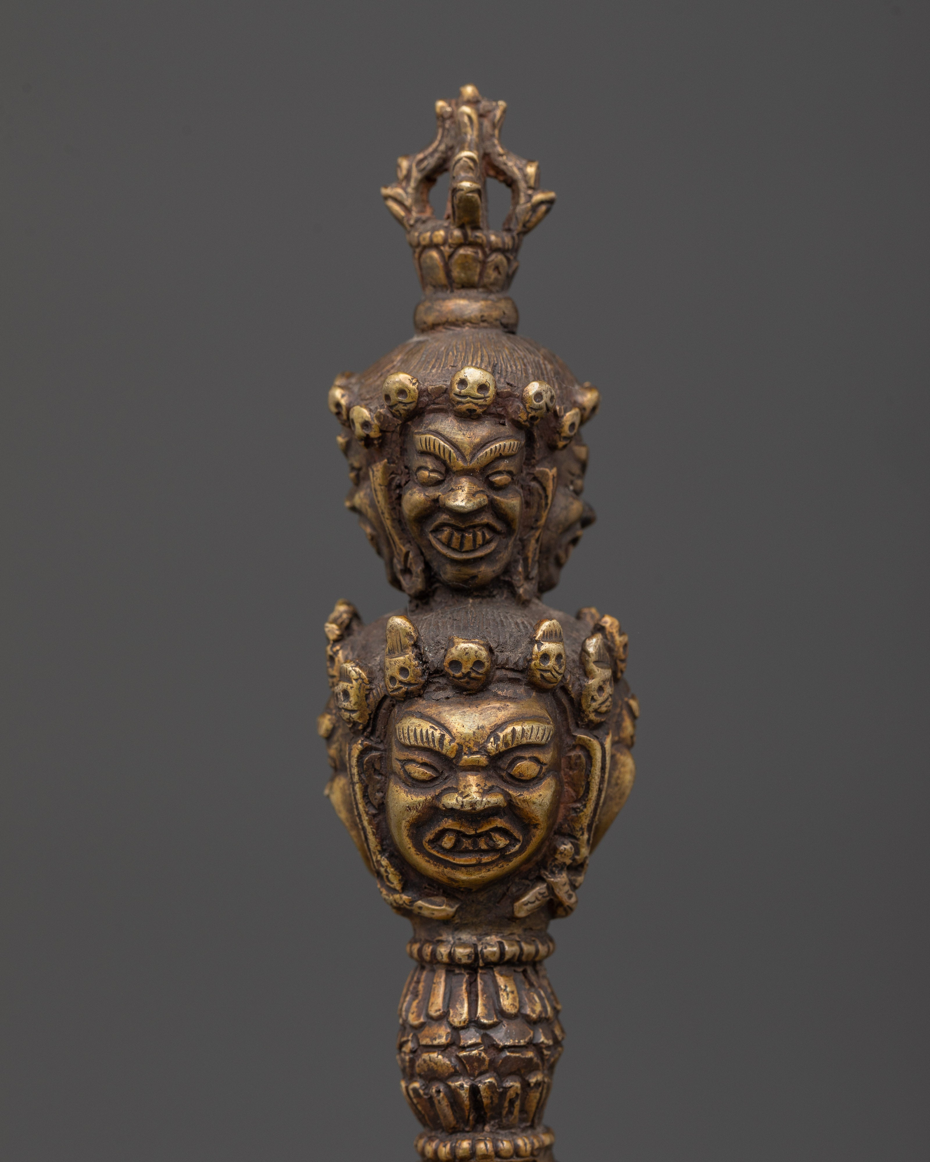 Buddhist Bronze Buddhist Phurba |  Traditional Himalayan Ritual Tool