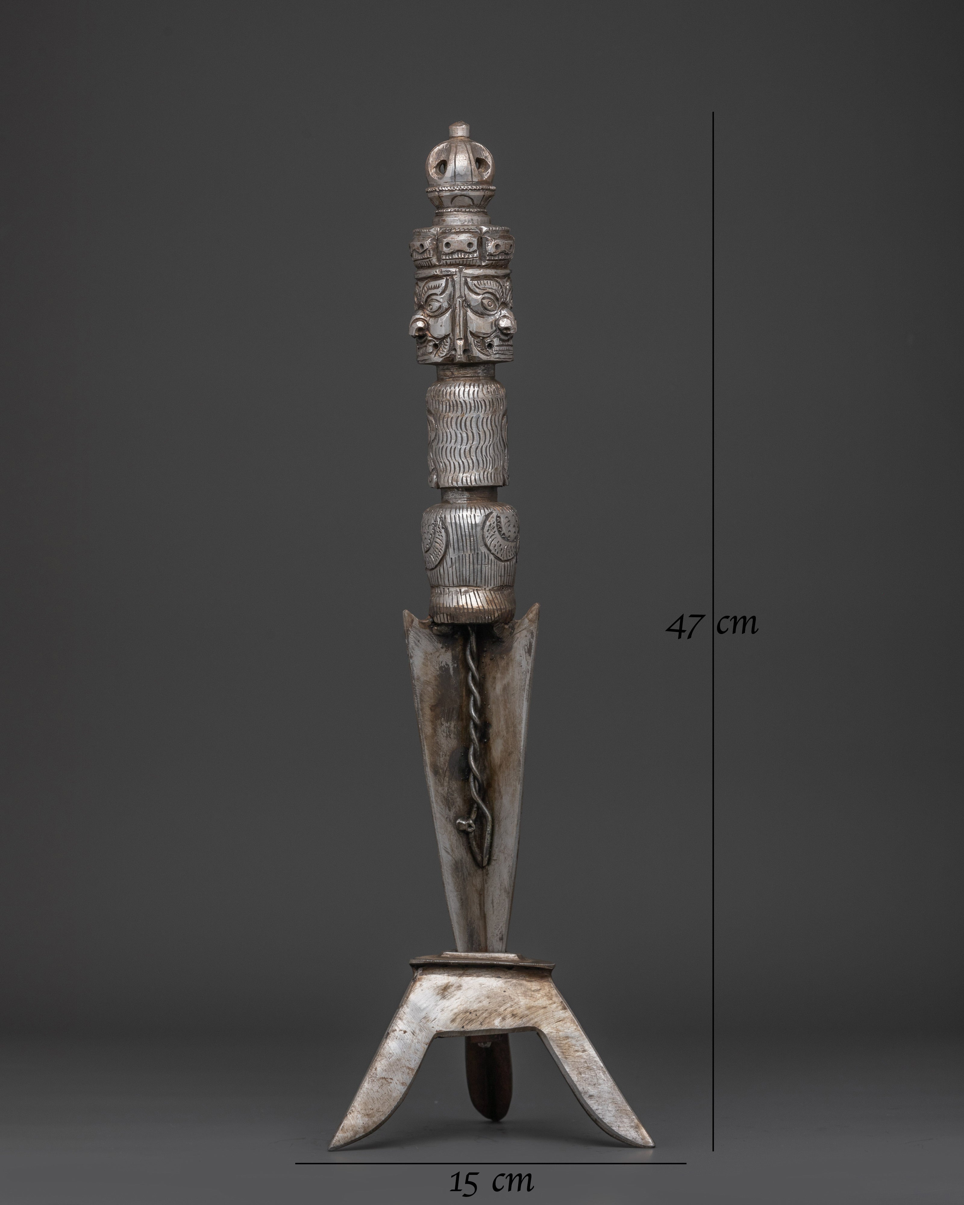 Iron Tibetan Phurba Dagger | Powerful Tibetan Ceremonial Tool
