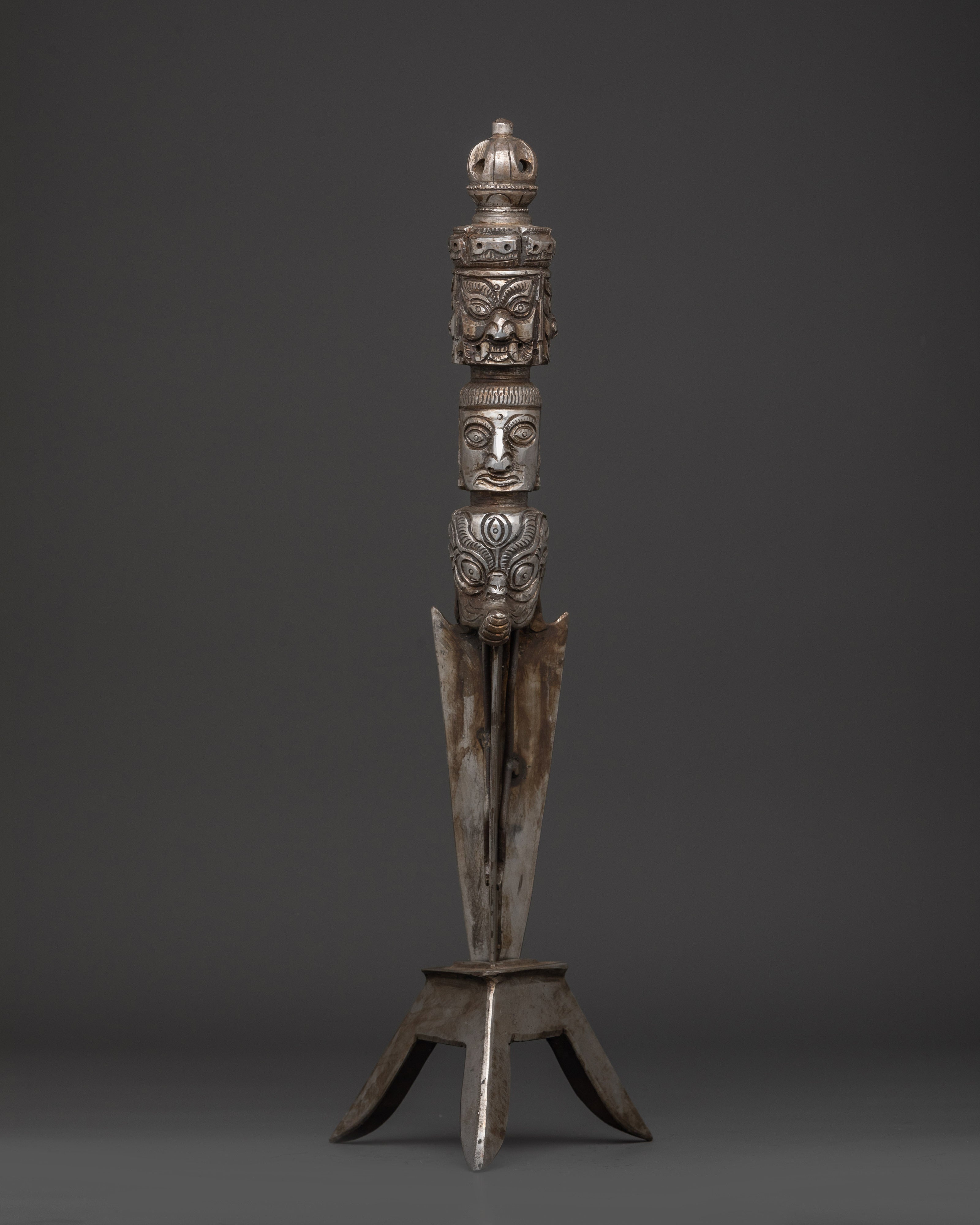 Iron Tibetan Phurba Dagger | Powerful Tibetan Ceremonial Tool