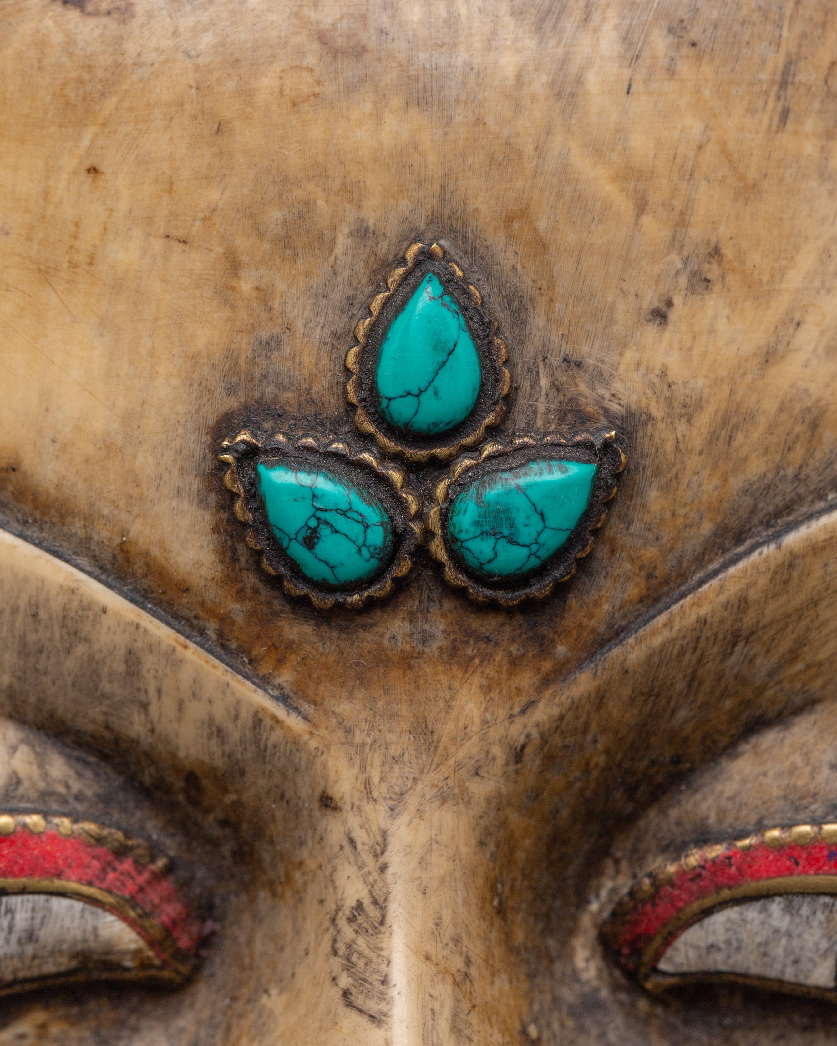 Colorful Deity Wall Hanging Mask | Handcrafted Tibetan Spiritual Art