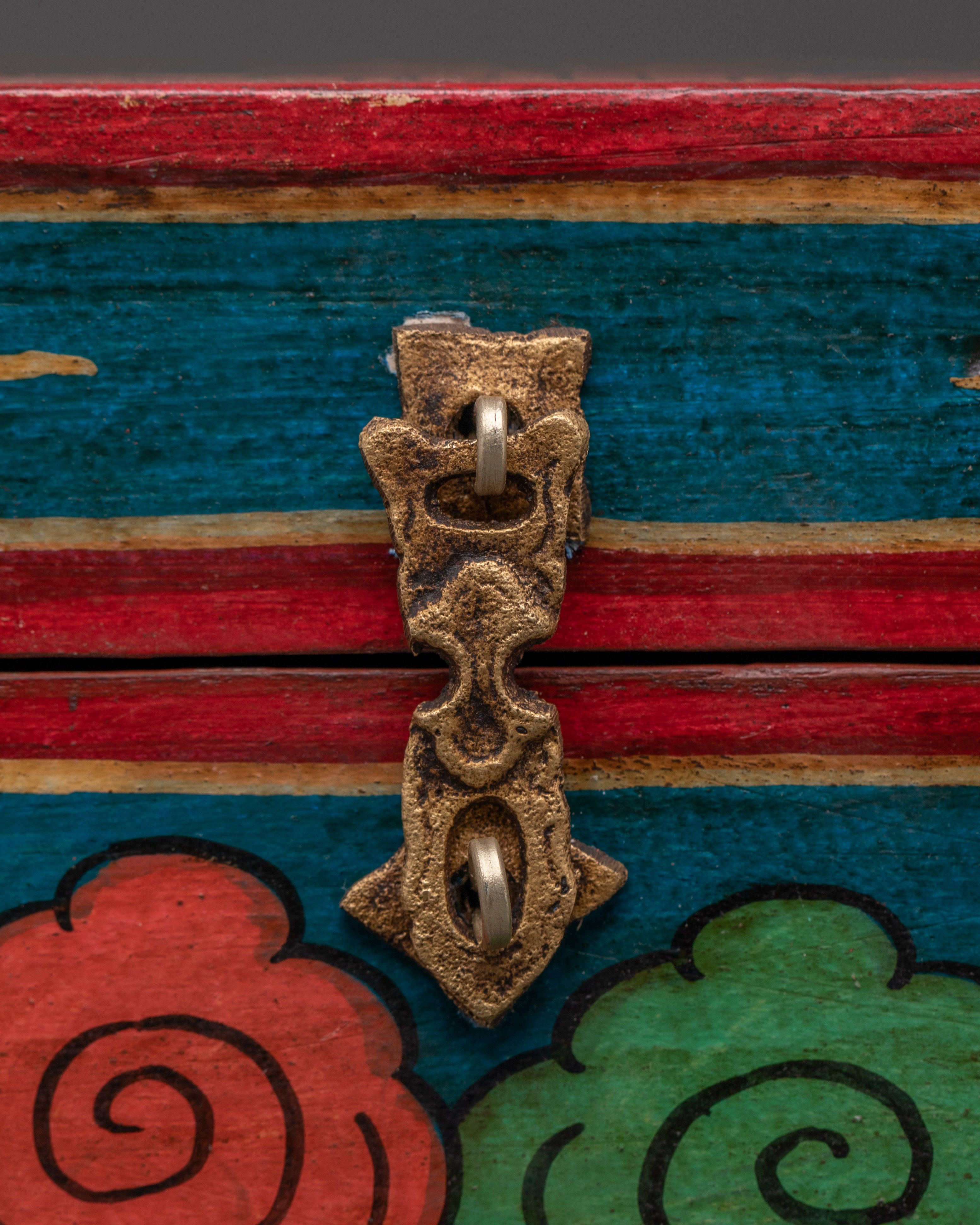 Tibetan Dragon Wooden Box | Hand-Painted Ritual Storage Chest