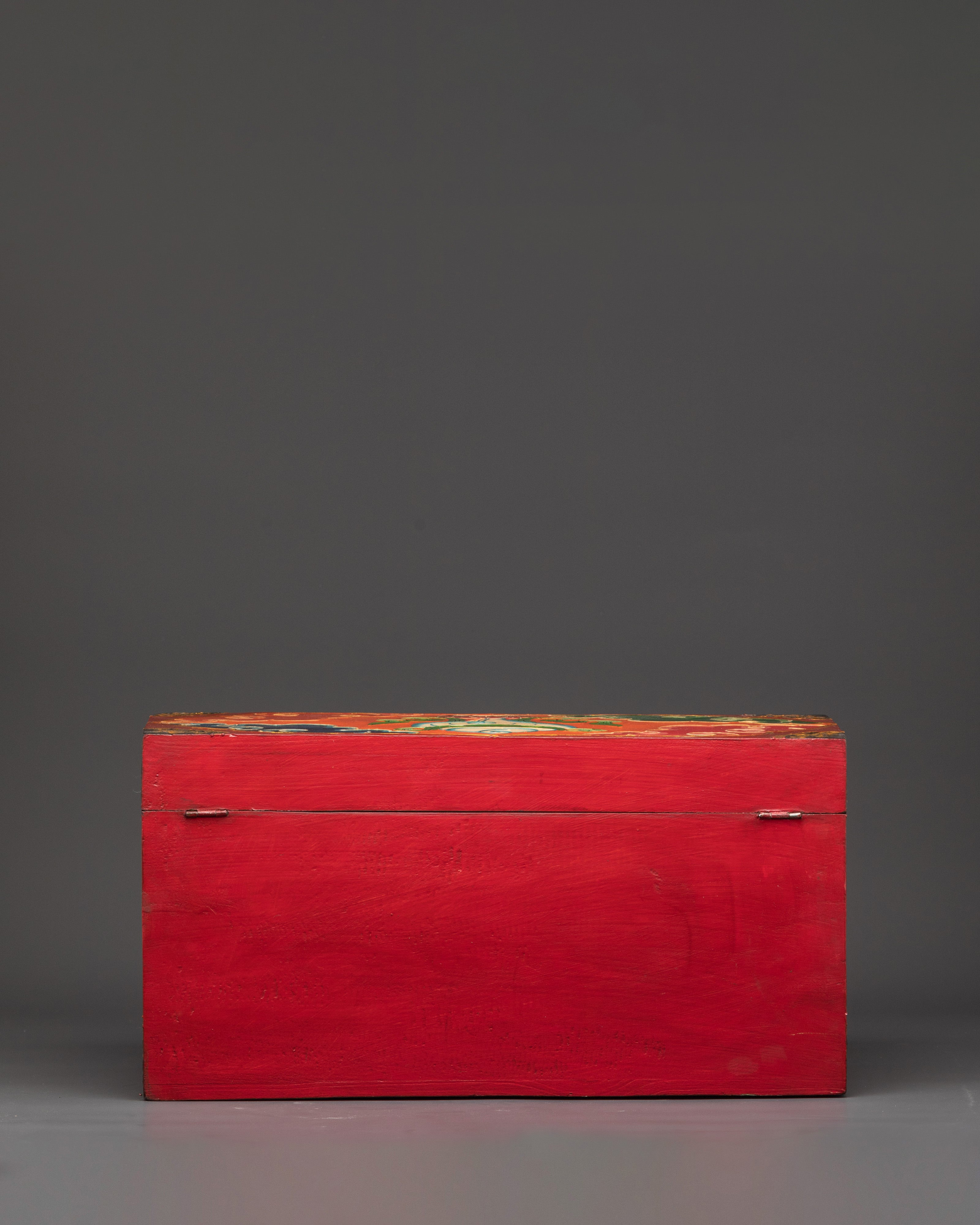 Tibetan Wooden Box with Dragon Art | Sacred Hand-Painted Ritual Chest