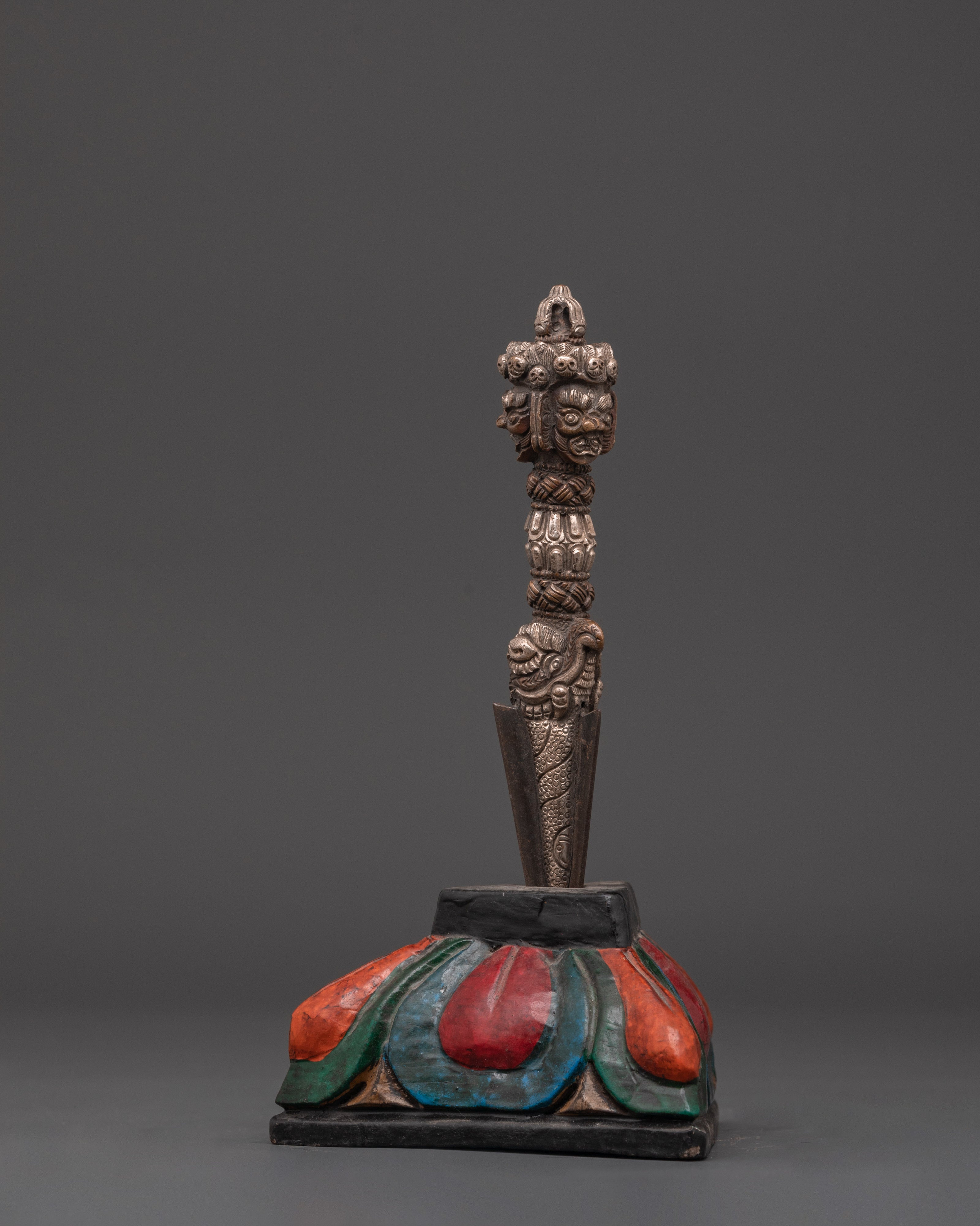 Sacred Ritual Dagger | Three-Faced Deity Phurba Ritual Dagger