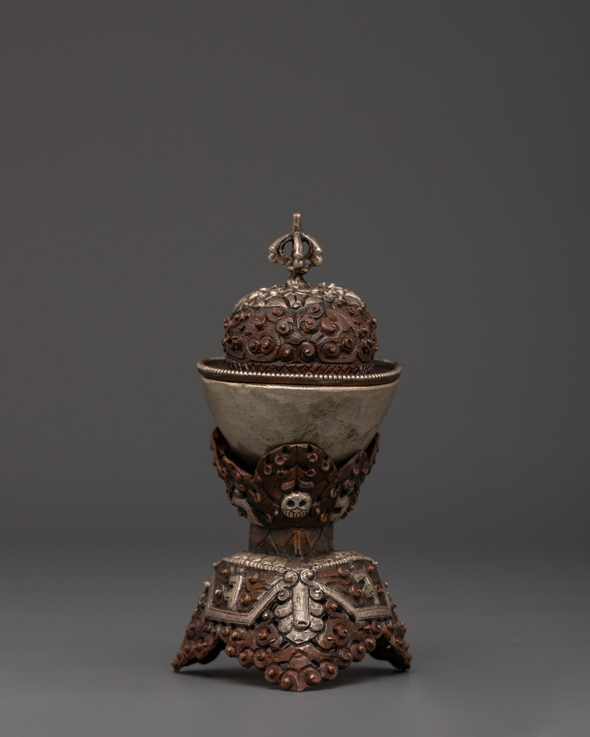 Traditional Sacred Kapala Set | Buddhist Tantric Ritual Art