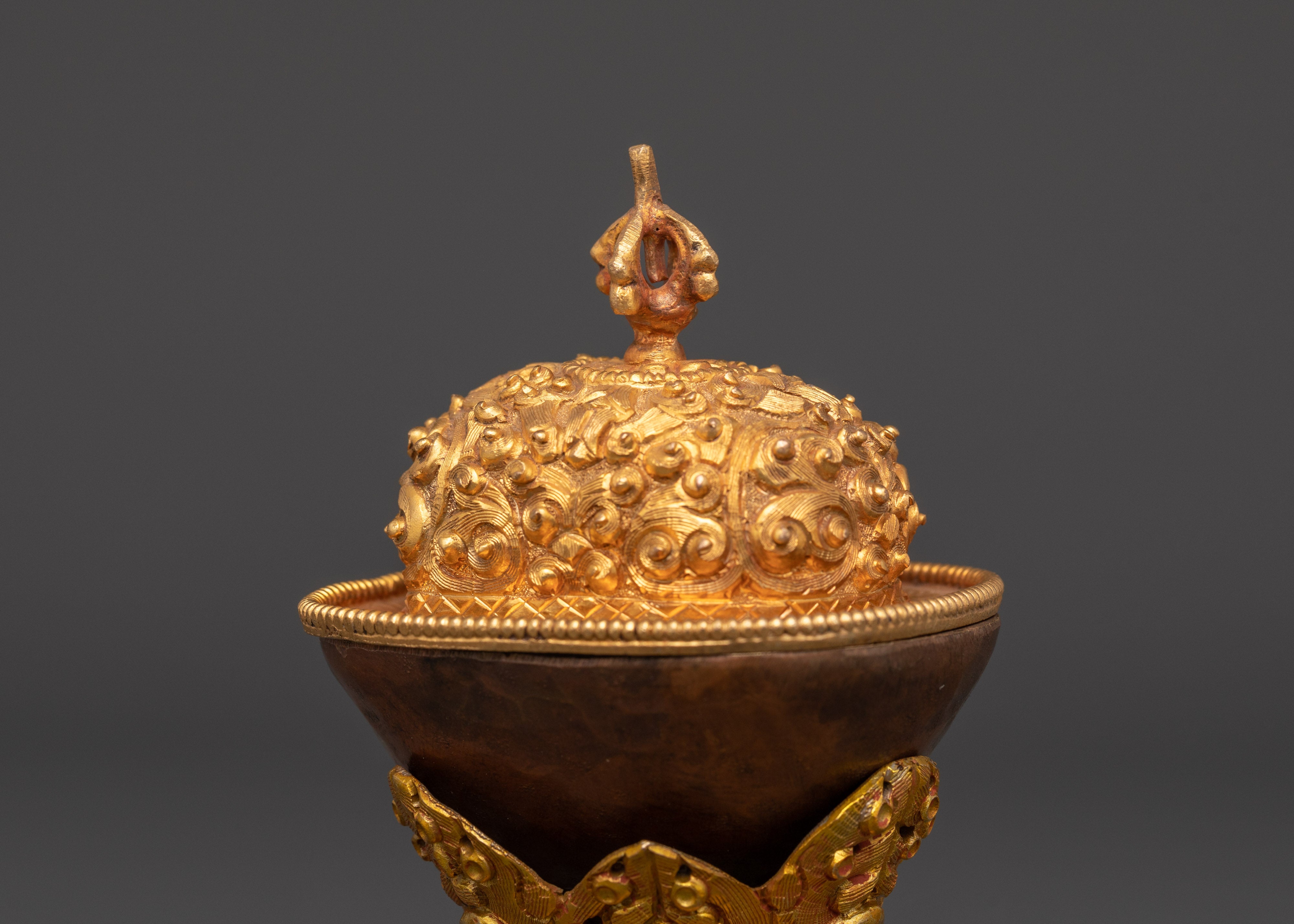 Copper Skull Chalice | Gold Plated Ritual Skull Cup