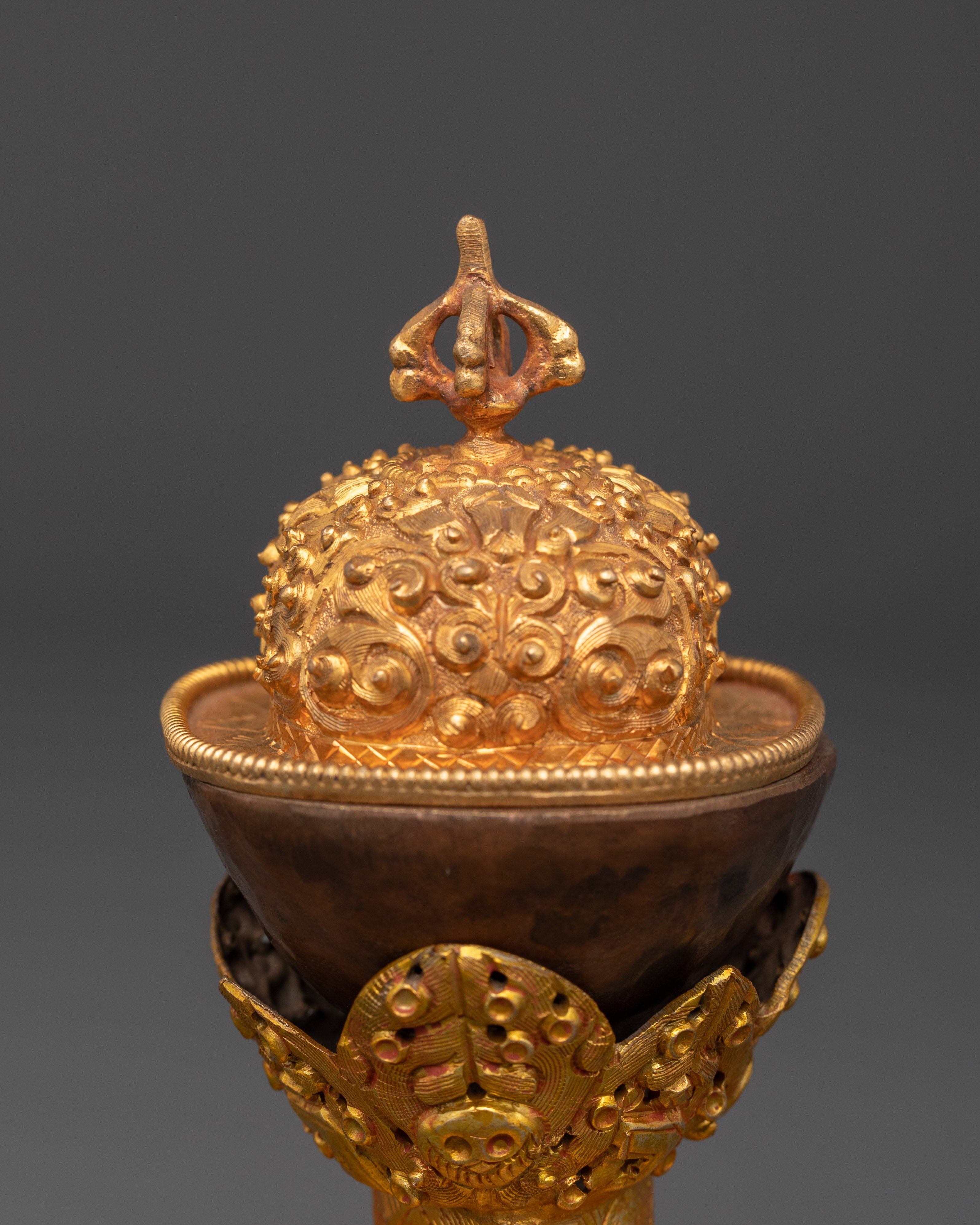 Copper Skull Chalice | Gold Plated Ritual Skull Cup