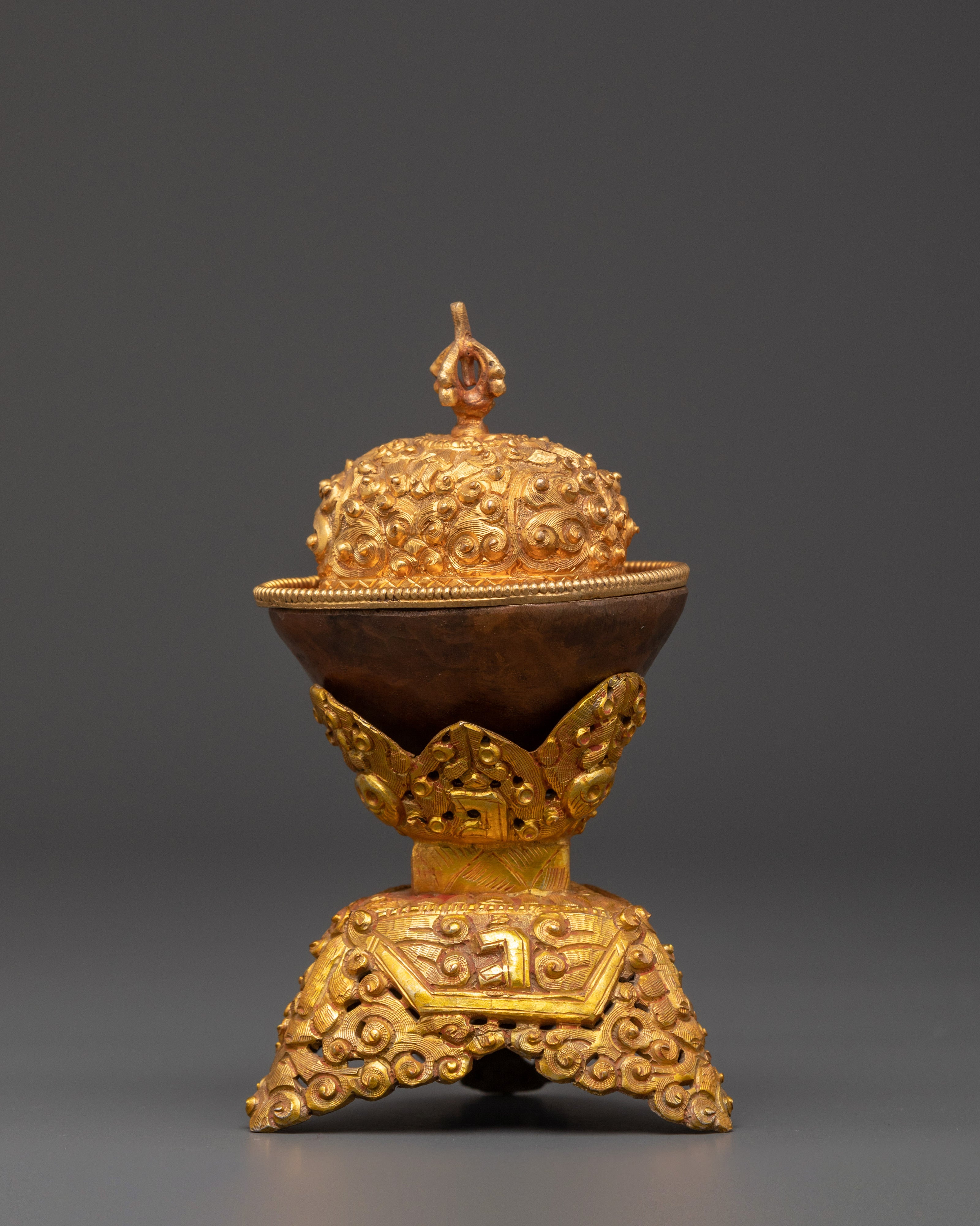 Copper Skull Chalice | Gold Plated Ritual Skull Cup