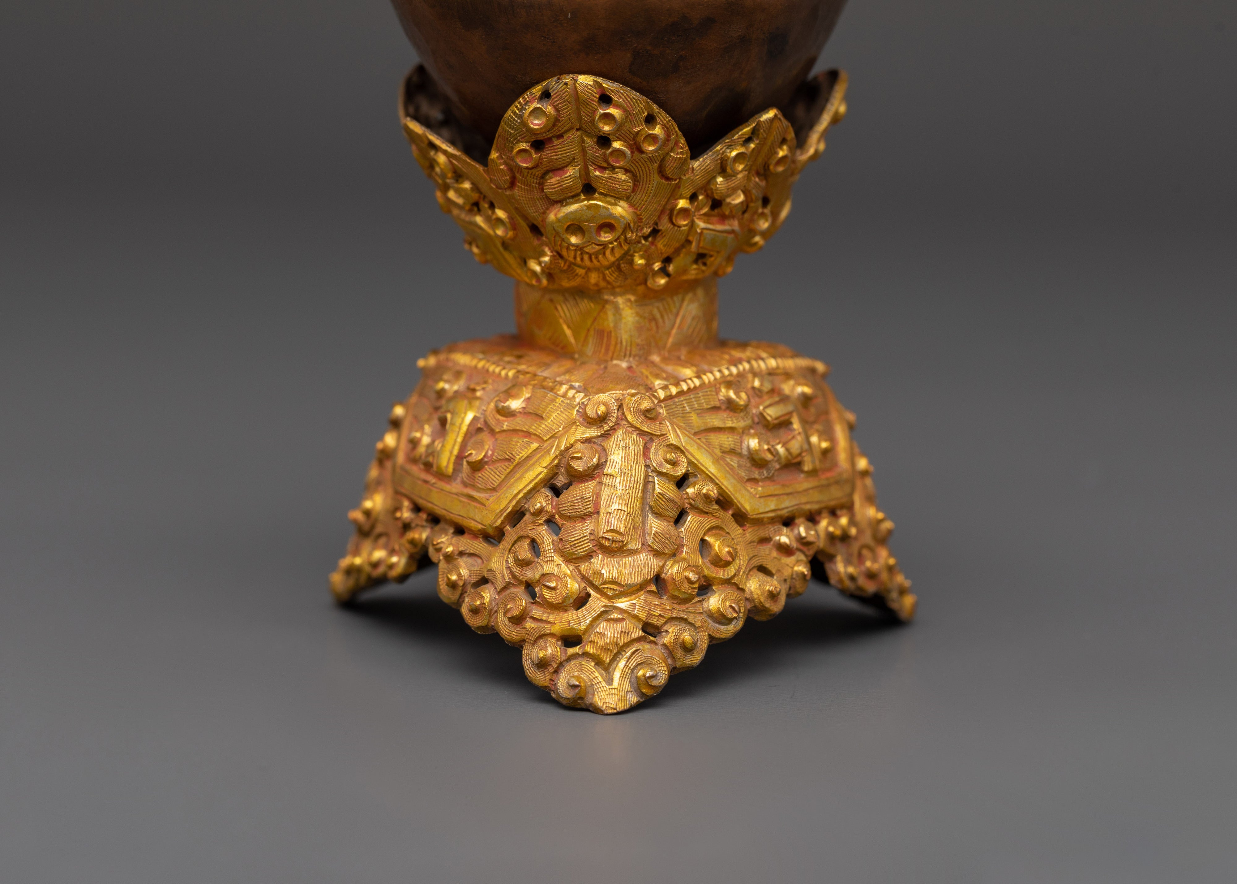 Copper Skull Chalice | Gold Plated Ritual Skull Cup