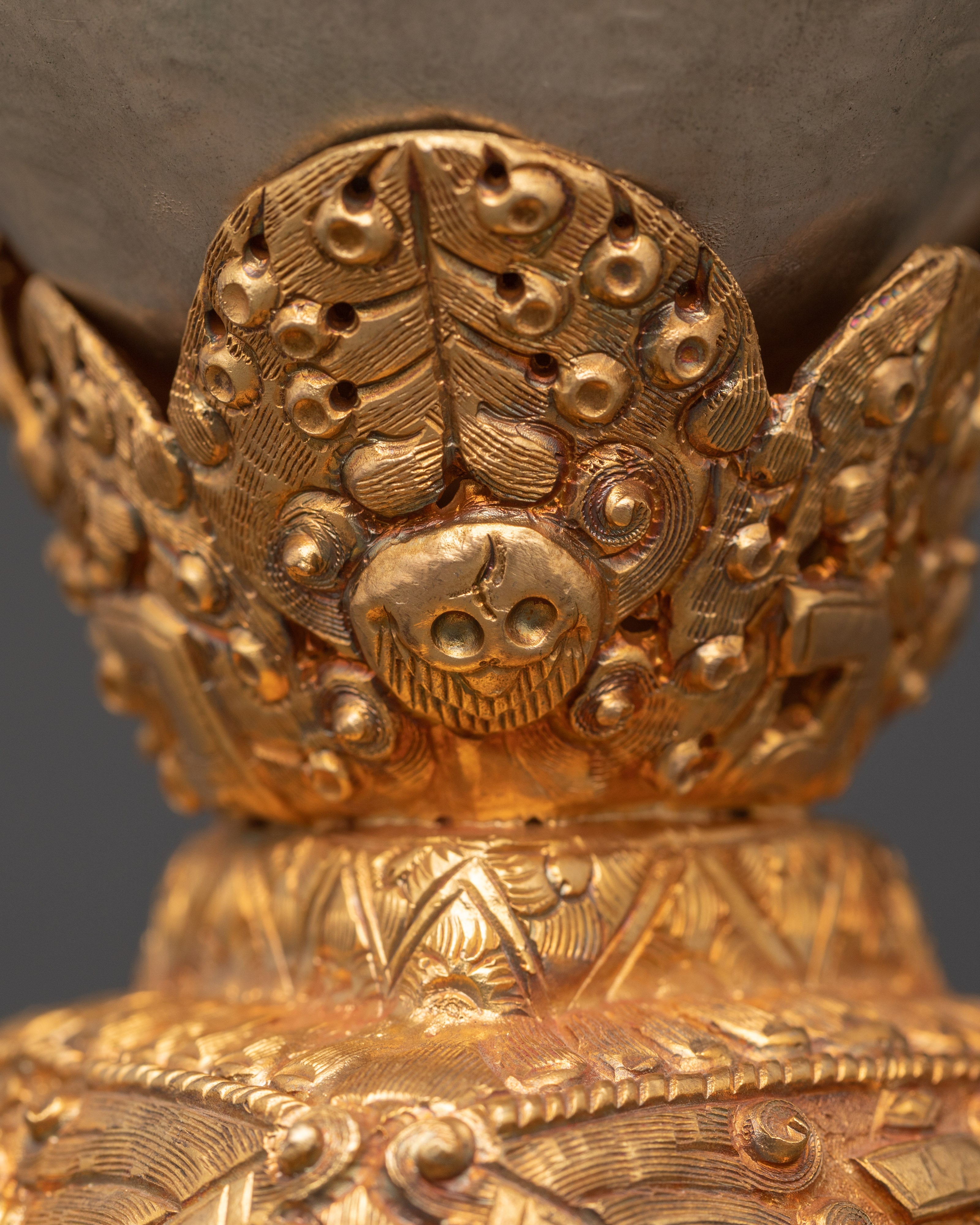 Kapalika Ritual Cup | Gold & Silver Plated Copper Skull Chalice