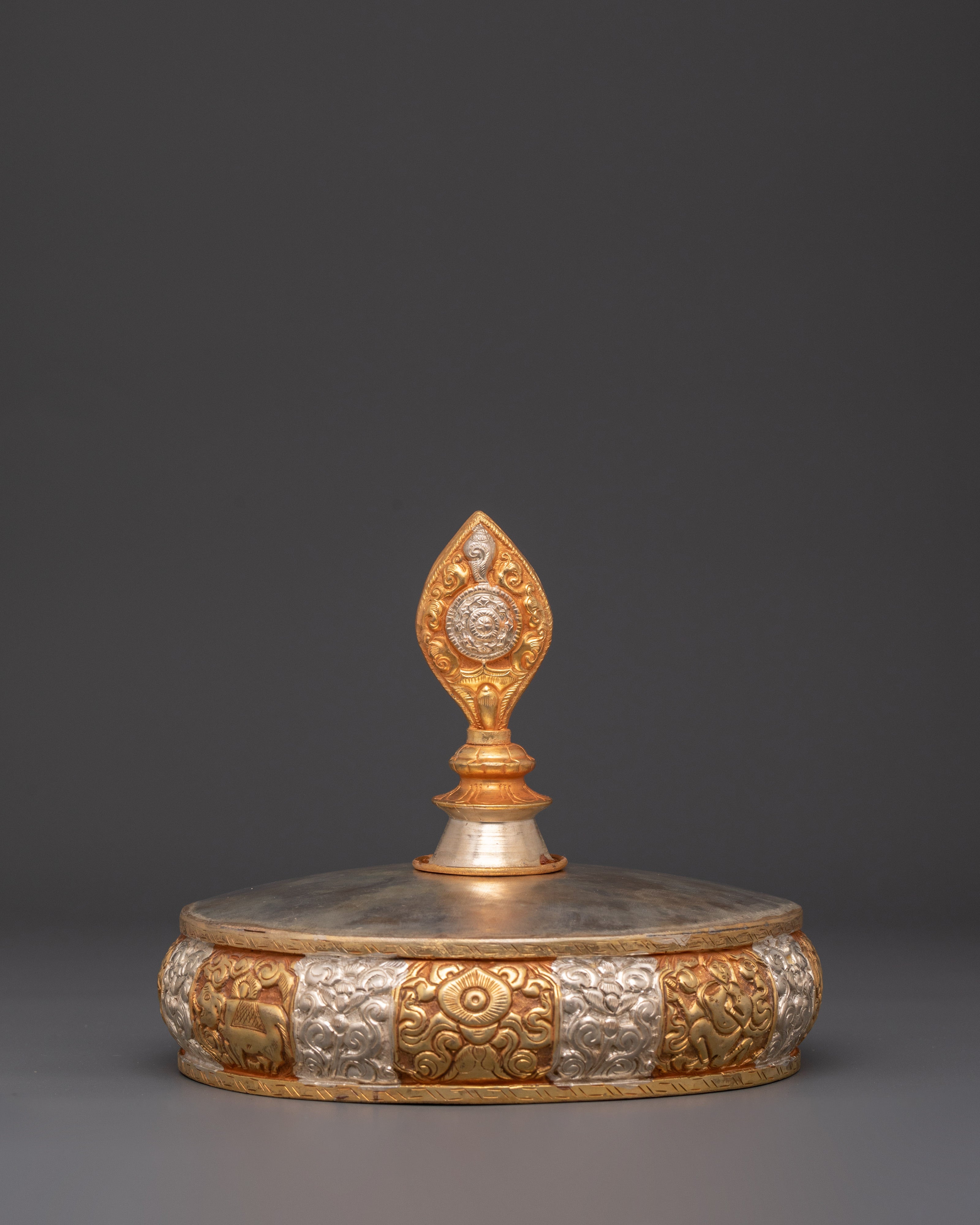 Tibetan Copper Mandala Offering Set for Spiritual Rituals and Meditation