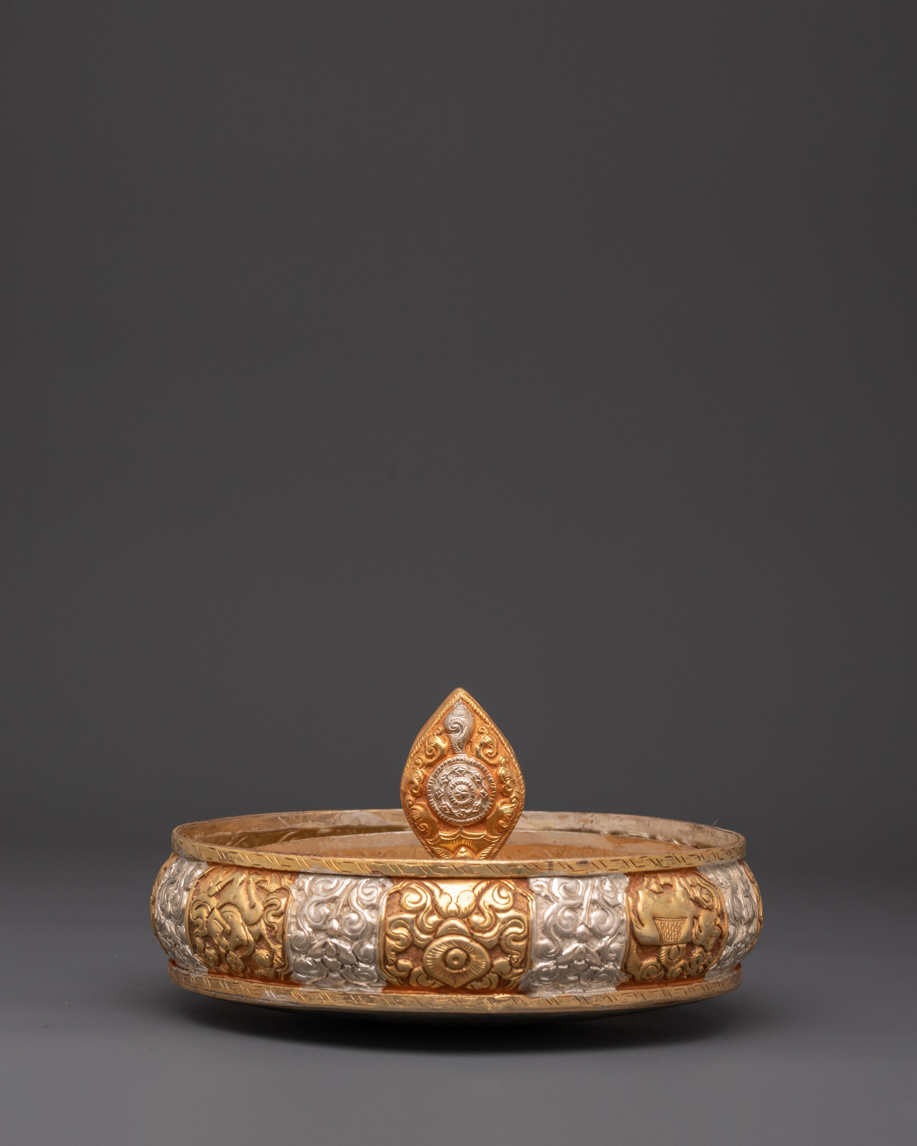 Tibetan Copper Mandala Offering Set for Spiritual Rituals and Meditation