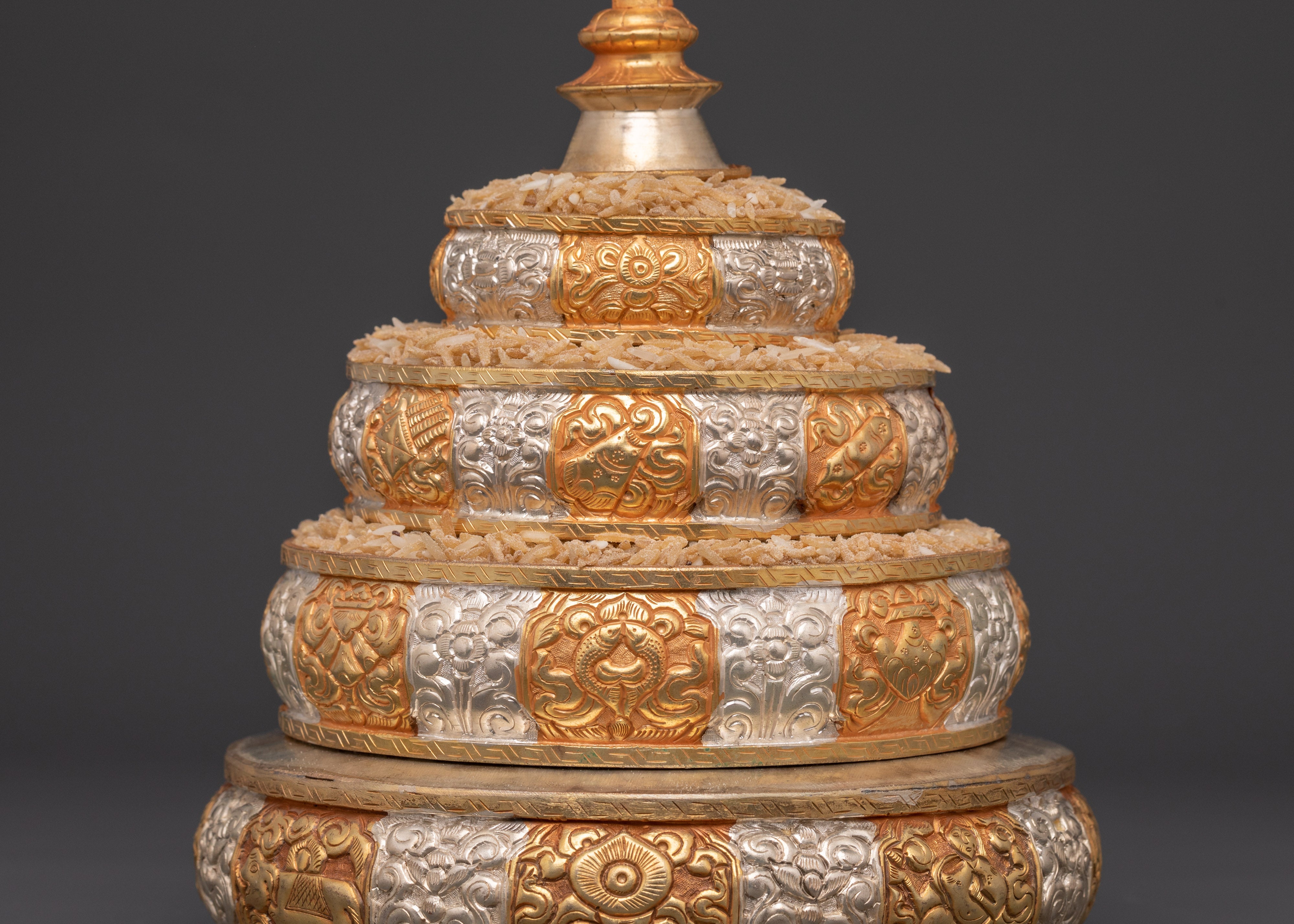 Tibetan Copper Mandala Offering Set for Spiritual Rituals and Meditation