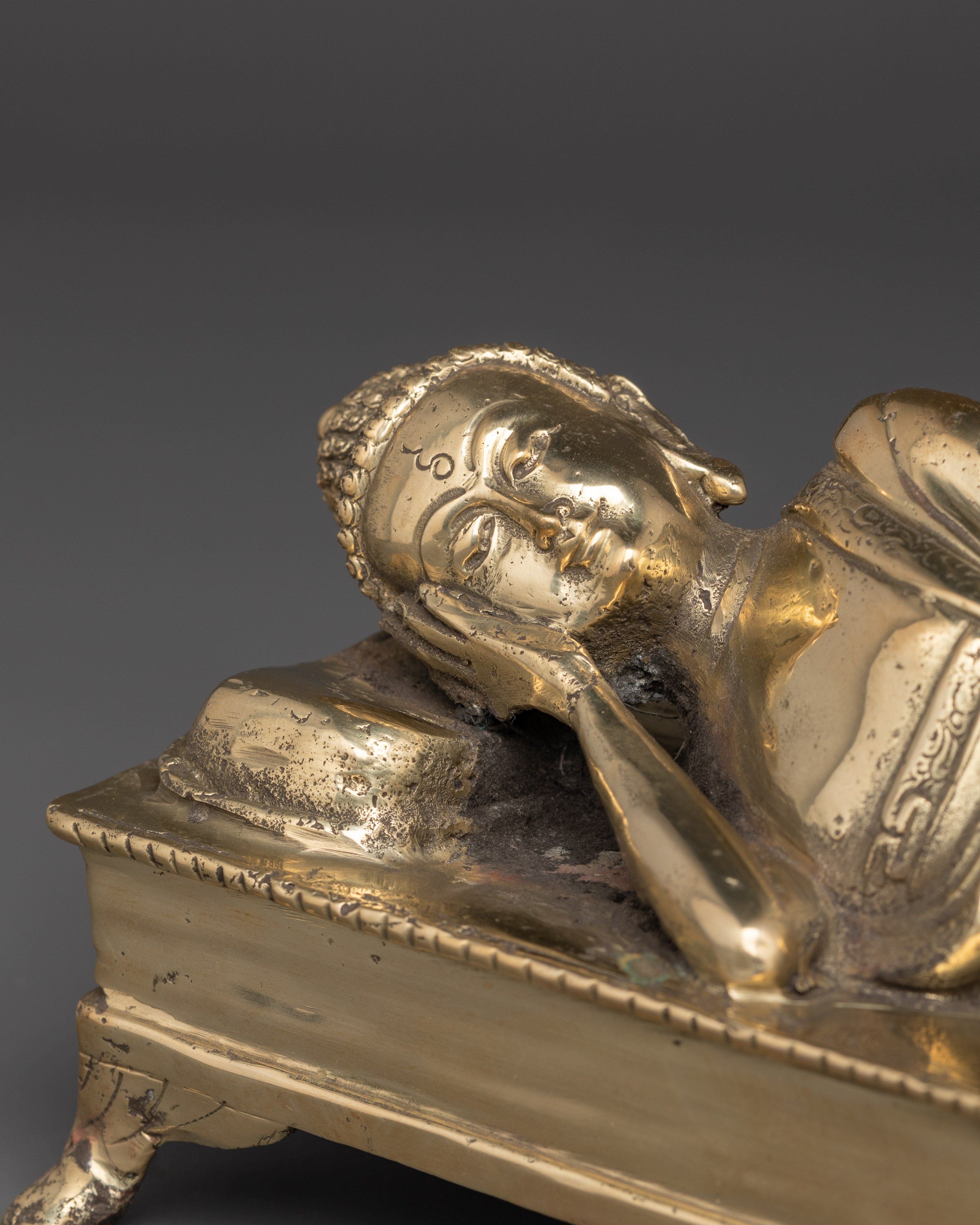Handcrafted Sleeping Buddha Statue for Meditation & Spiritual Art
