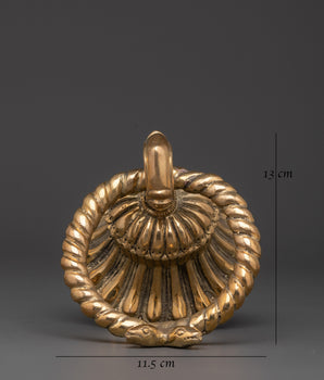 Handmade Brass Door Knocker Set | Intricate Rope and Serpent Design