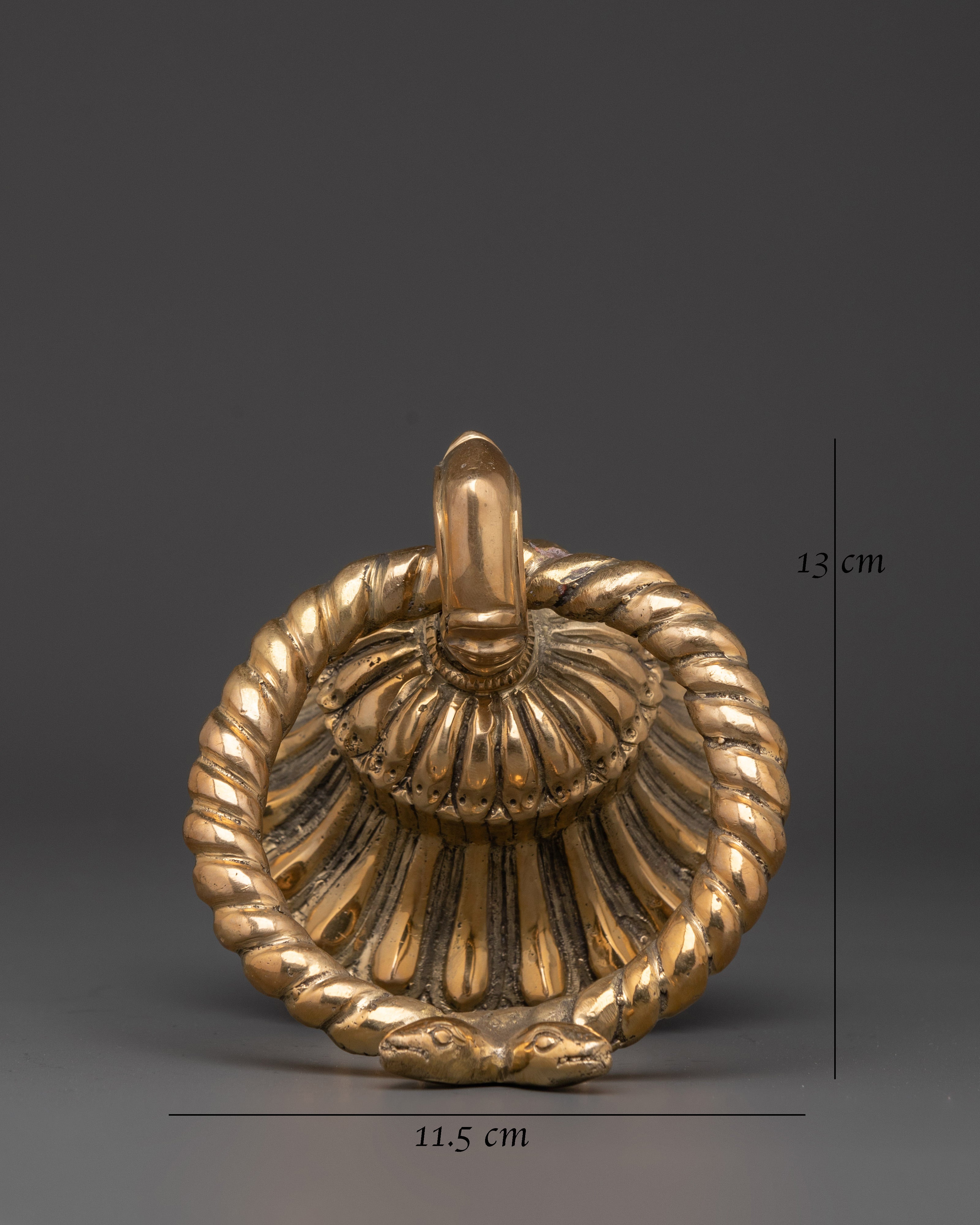 Handmade Brass Door Knocker Set | Intricate Rope and Serpent Design
