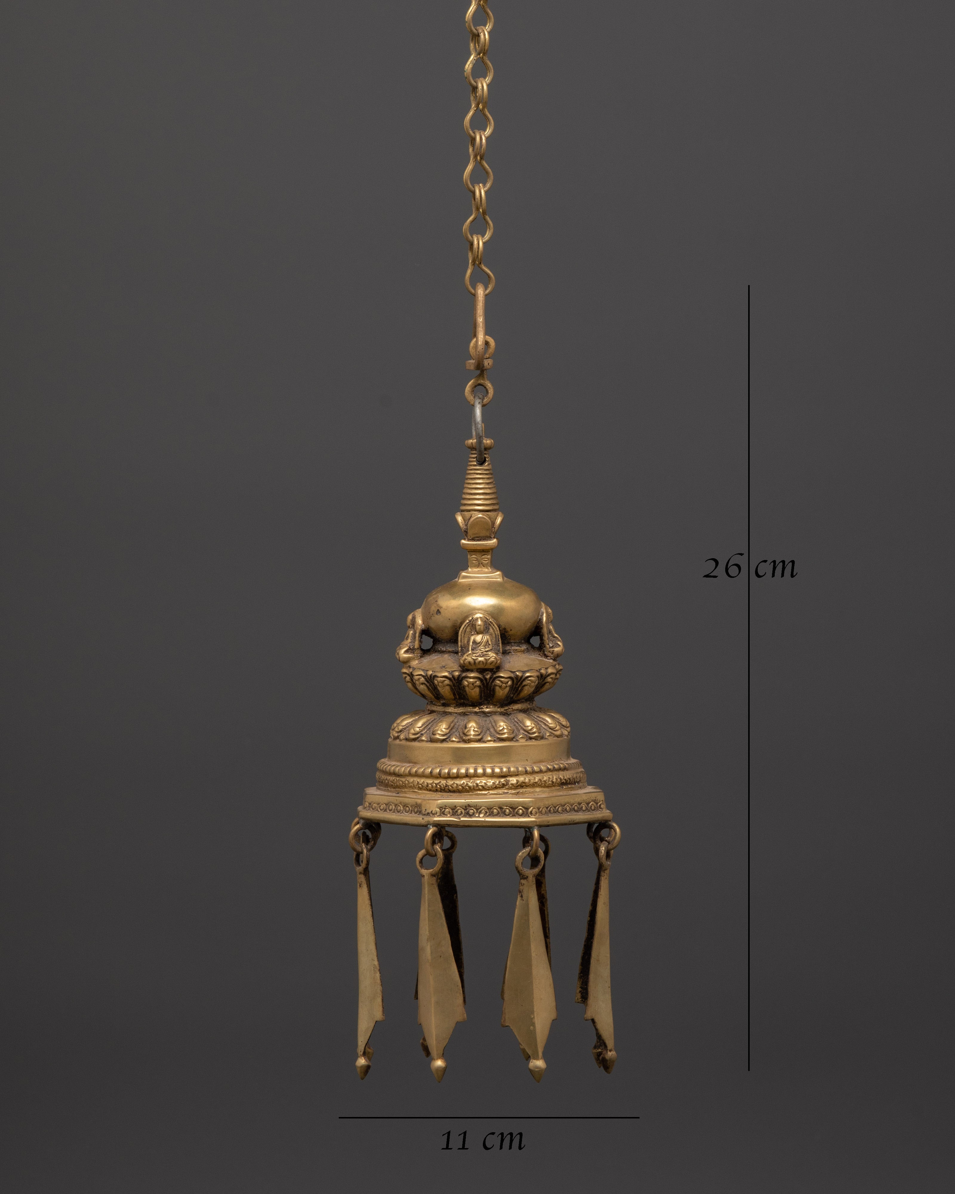Handcrafted Brass Dalucha Oil Lamp | Tibetan Ritual Hanging Lamp for Meditation