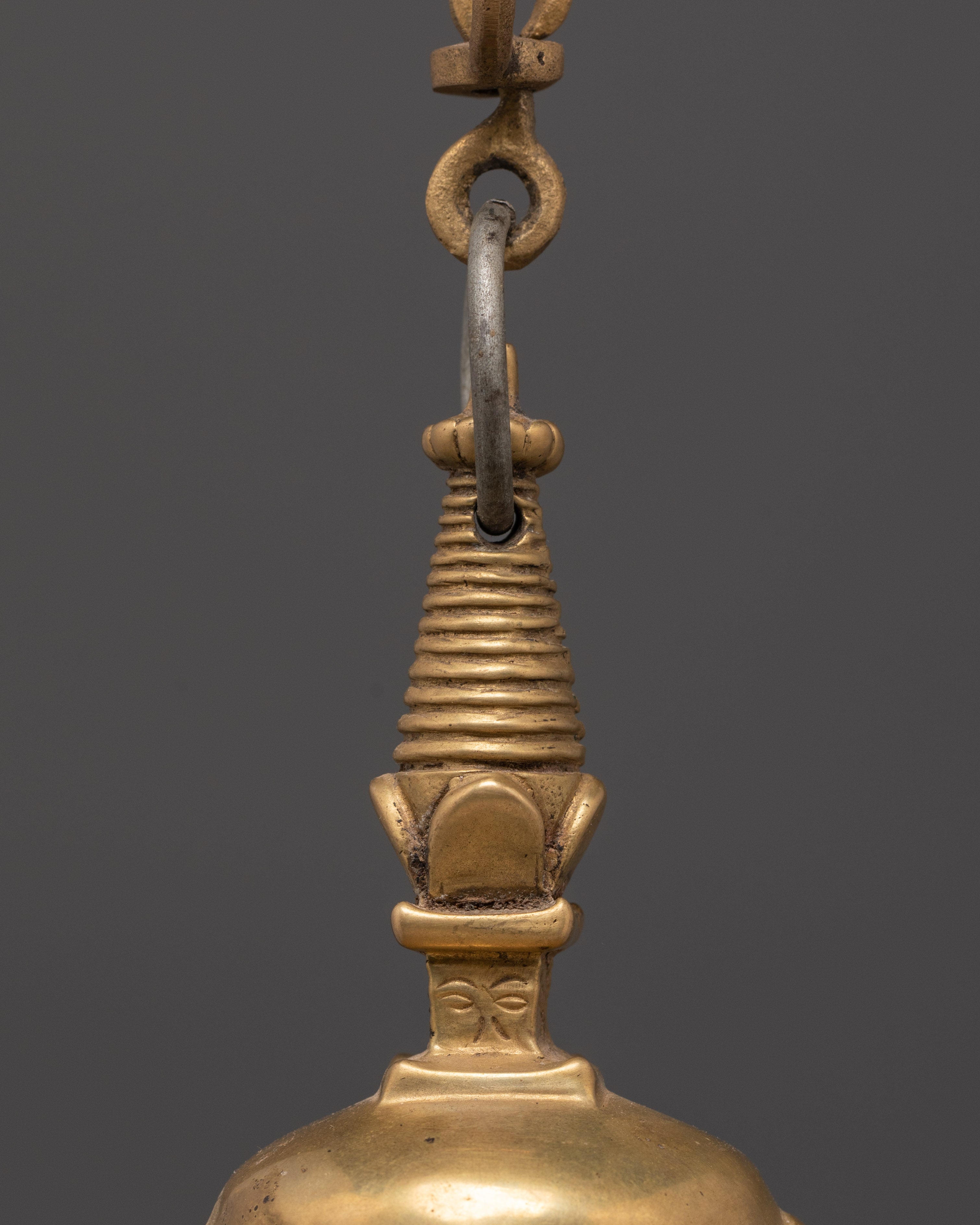 Handcrafted Brass Dalucha Oil Lamp | Tibetan Ritual Hanging Lamp for Meditation