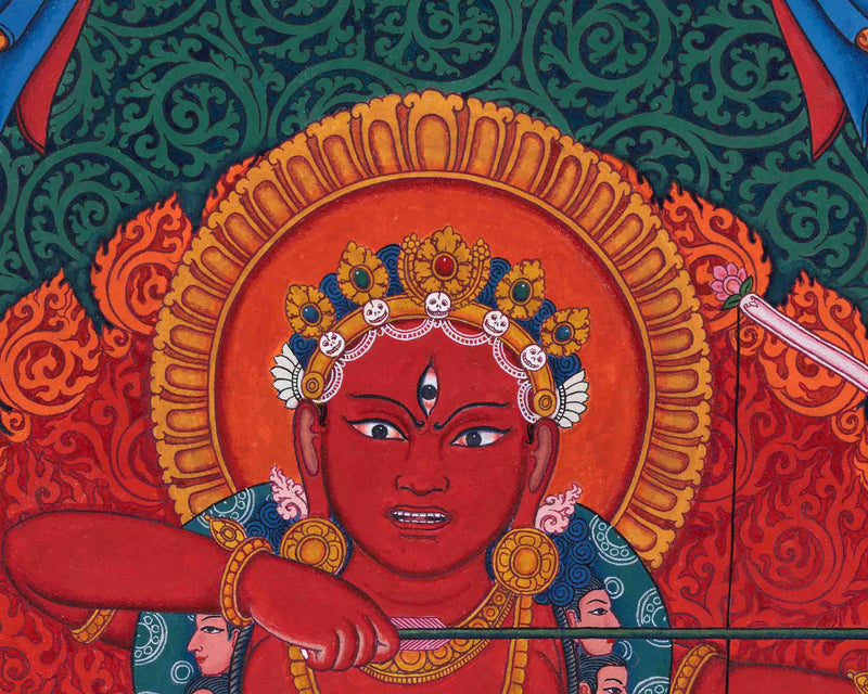 Traditional Style Nepali Art Print Of Kurukulla Goddess | Newari Pauba Print For Dakini Mantra Practice