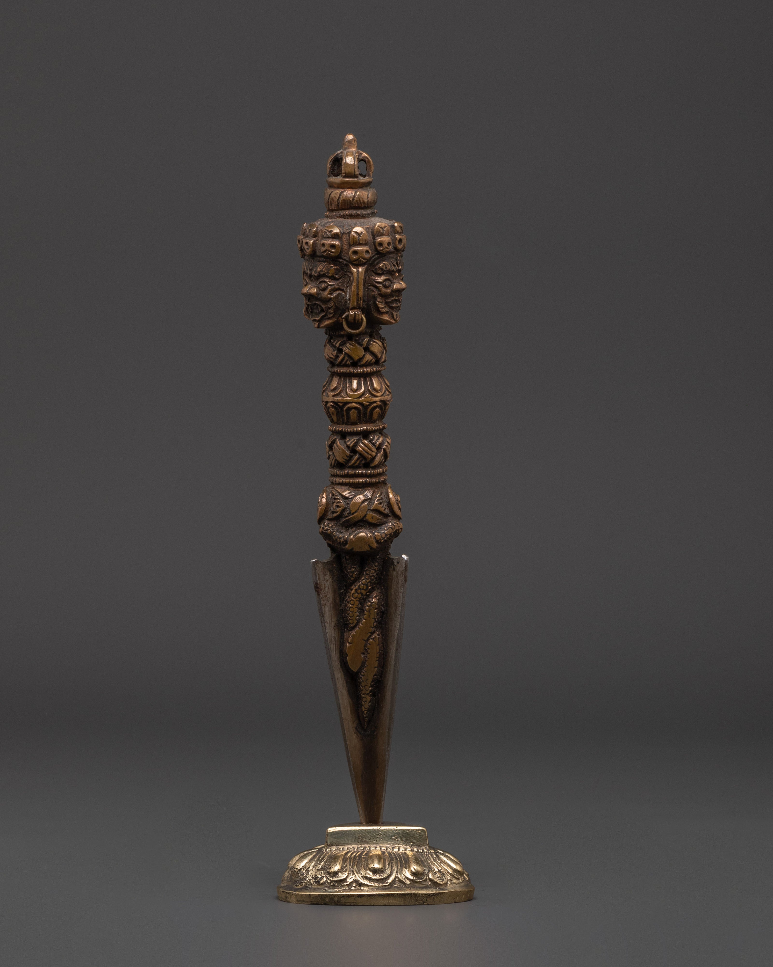 Tibetan Vajrakilaya Phurba Ritual Dagger | Phurba With Stand For Decor
