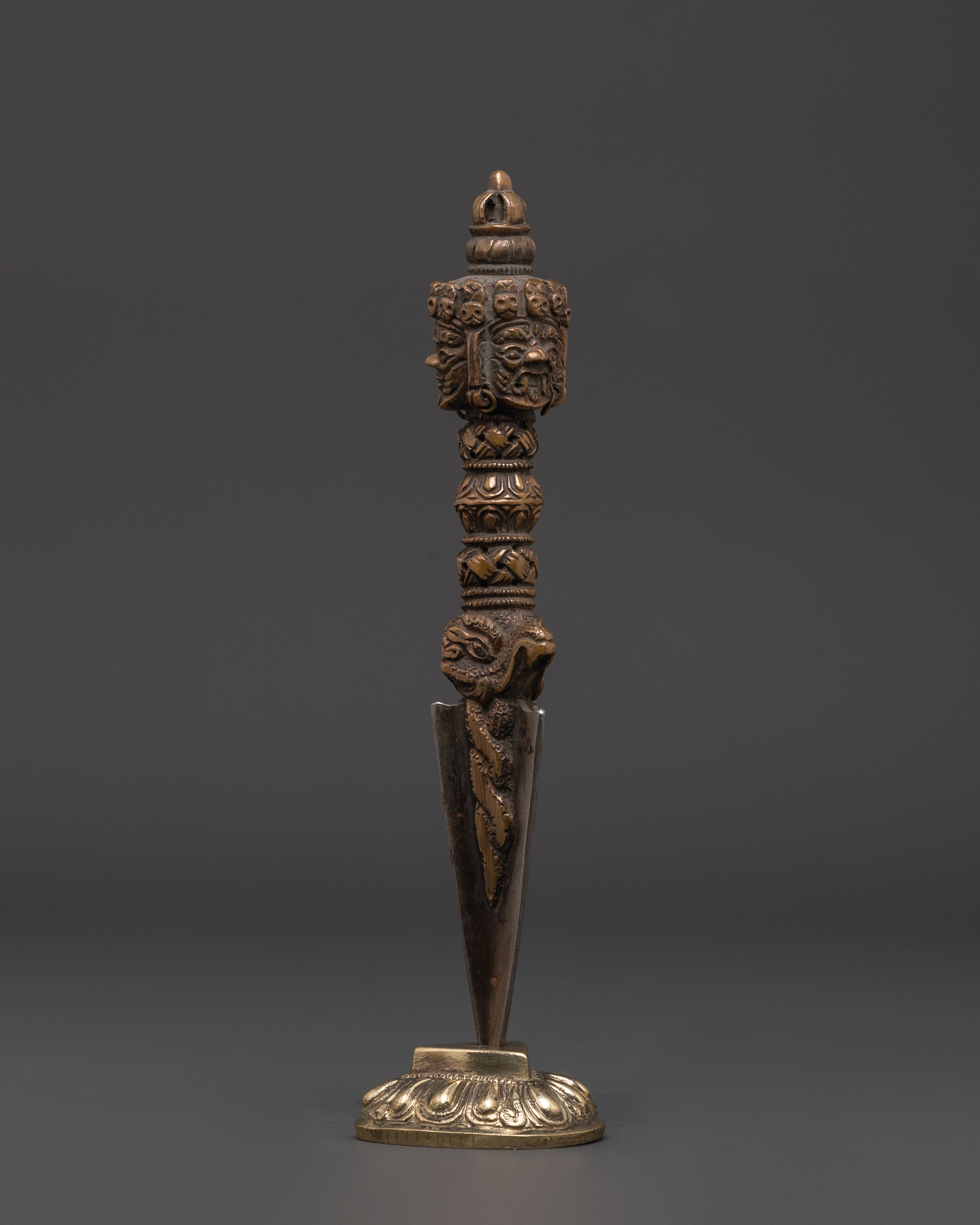 Tibetan Vajrakilaya Phurba Ritual Dagger | Phurba With Stand For Decor
