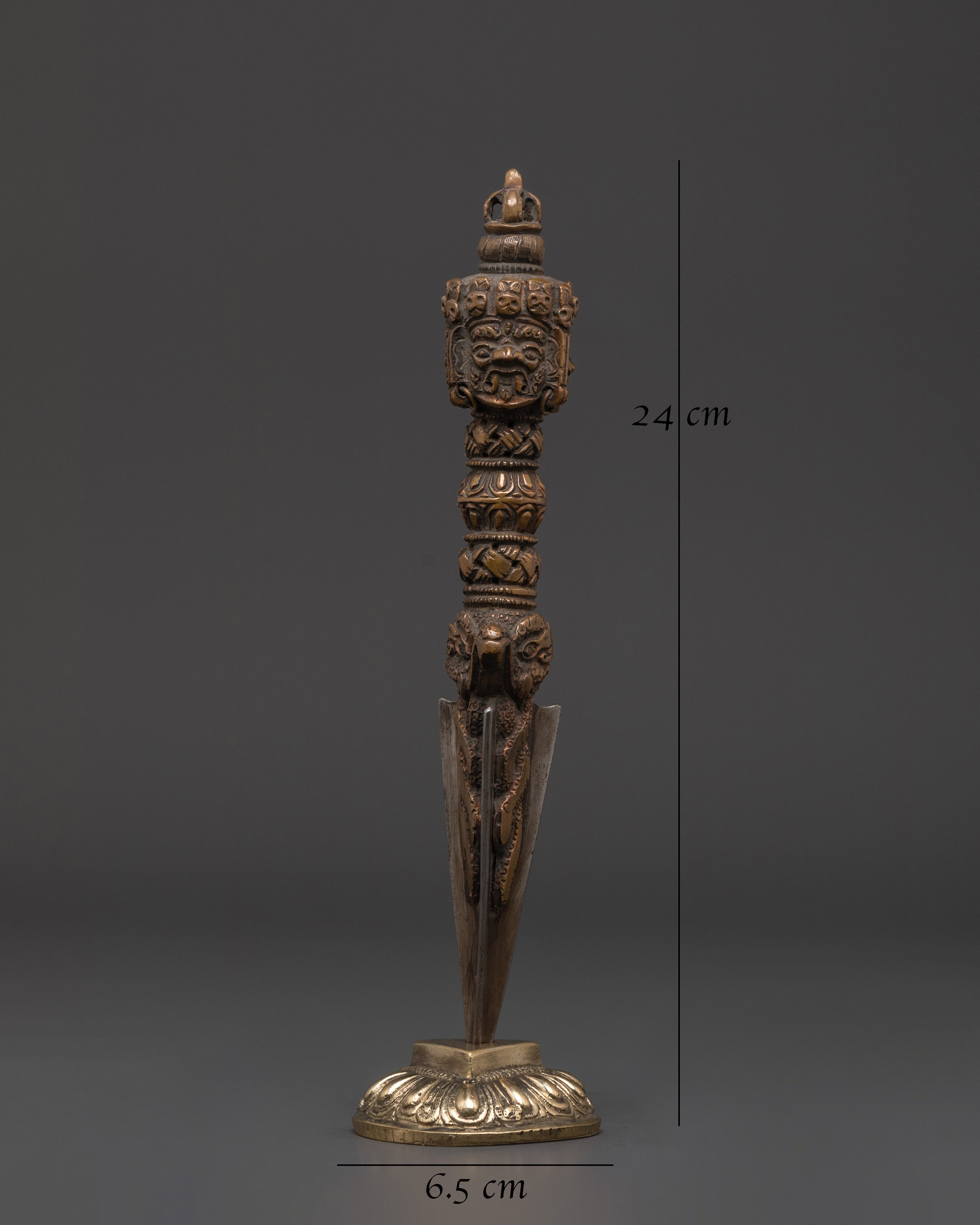 Tibetan Vajrakilaya Phurba Ritual Dagger | Phurba With Stand For Decor