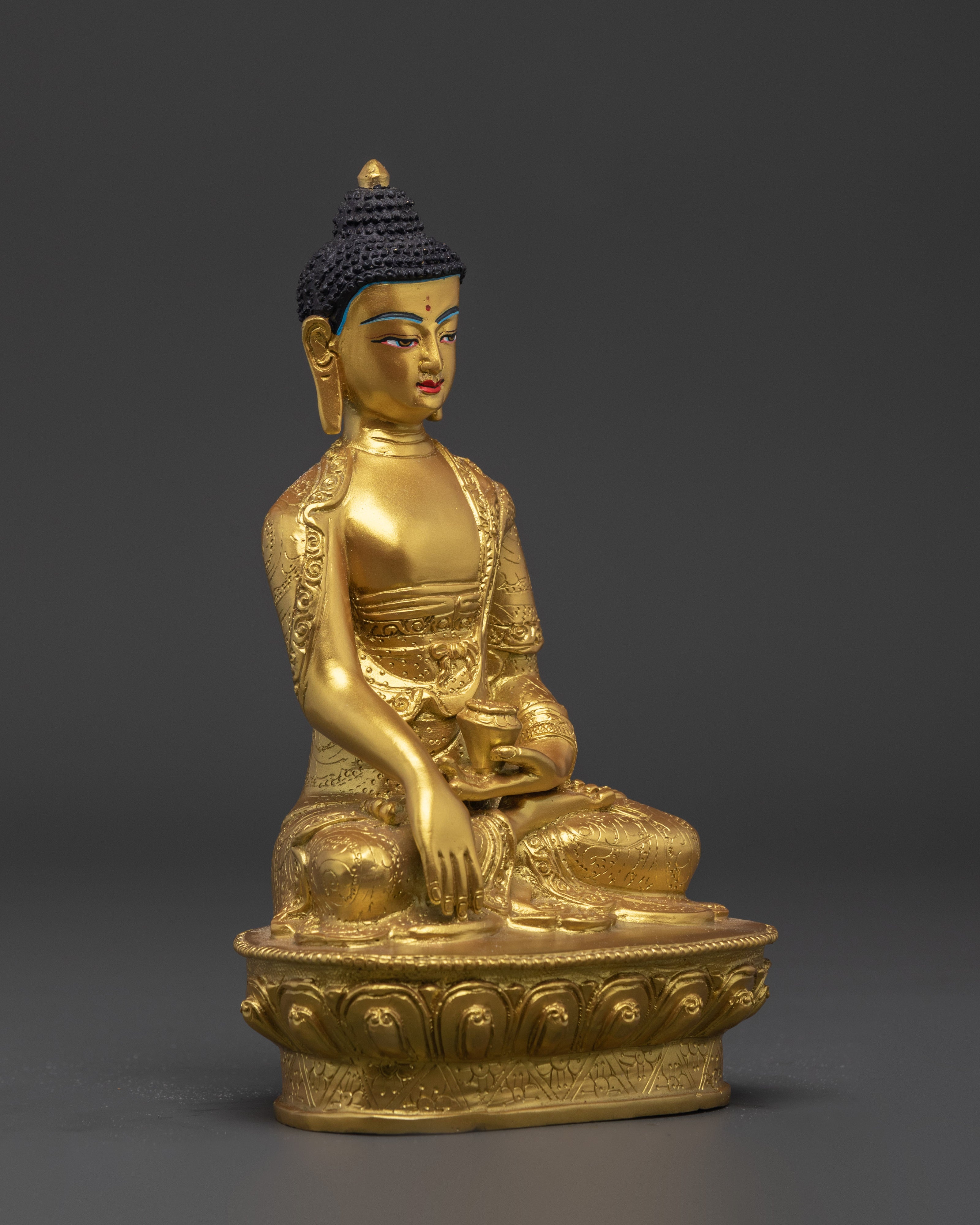 Tibetan Sculpture of Shakyamuni Buddha | Handcrafted Gold Buddha Statue