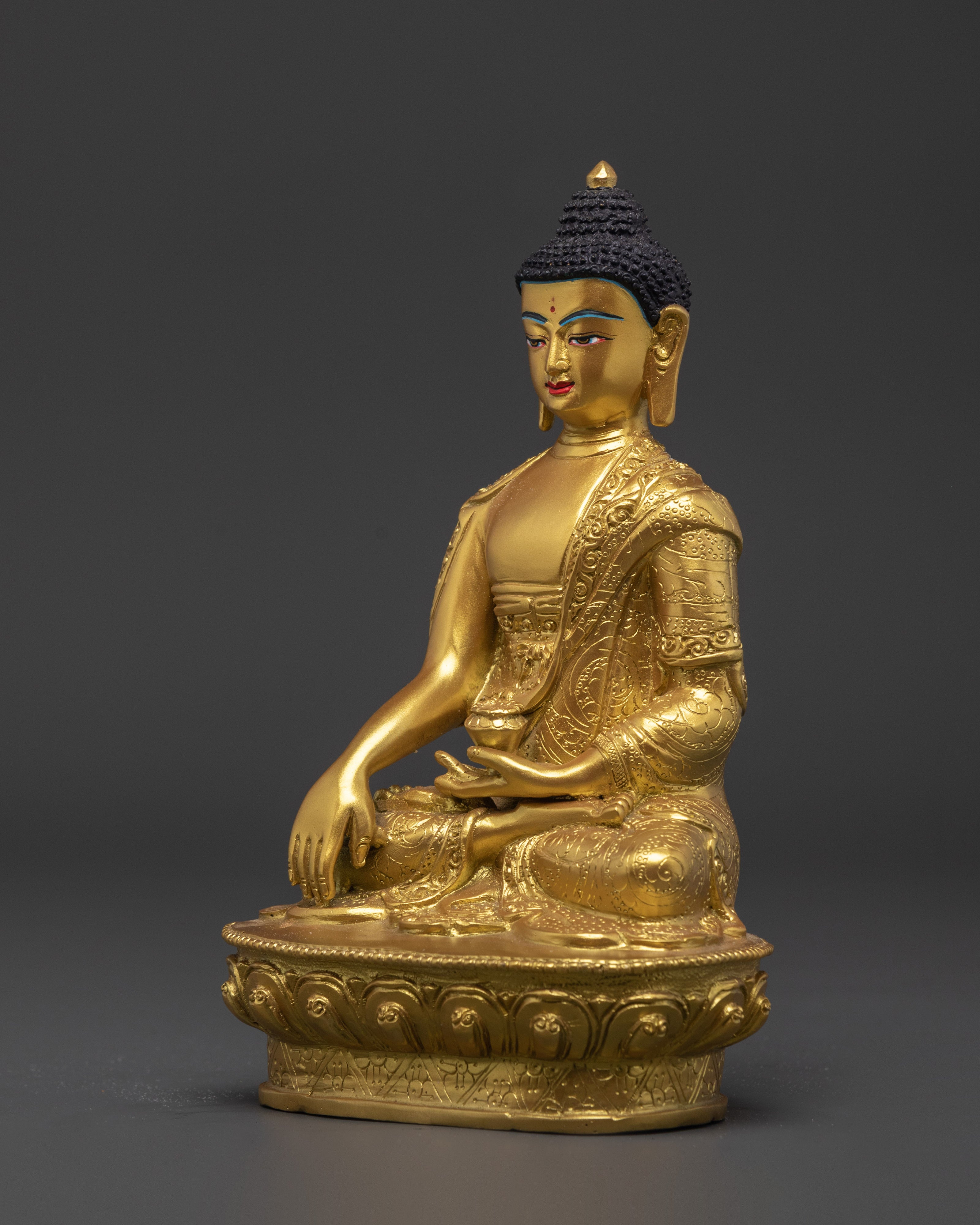 Tibetan Sculpture of Shakyamuni Buddha | Handcrafted Gold Buddha Statue