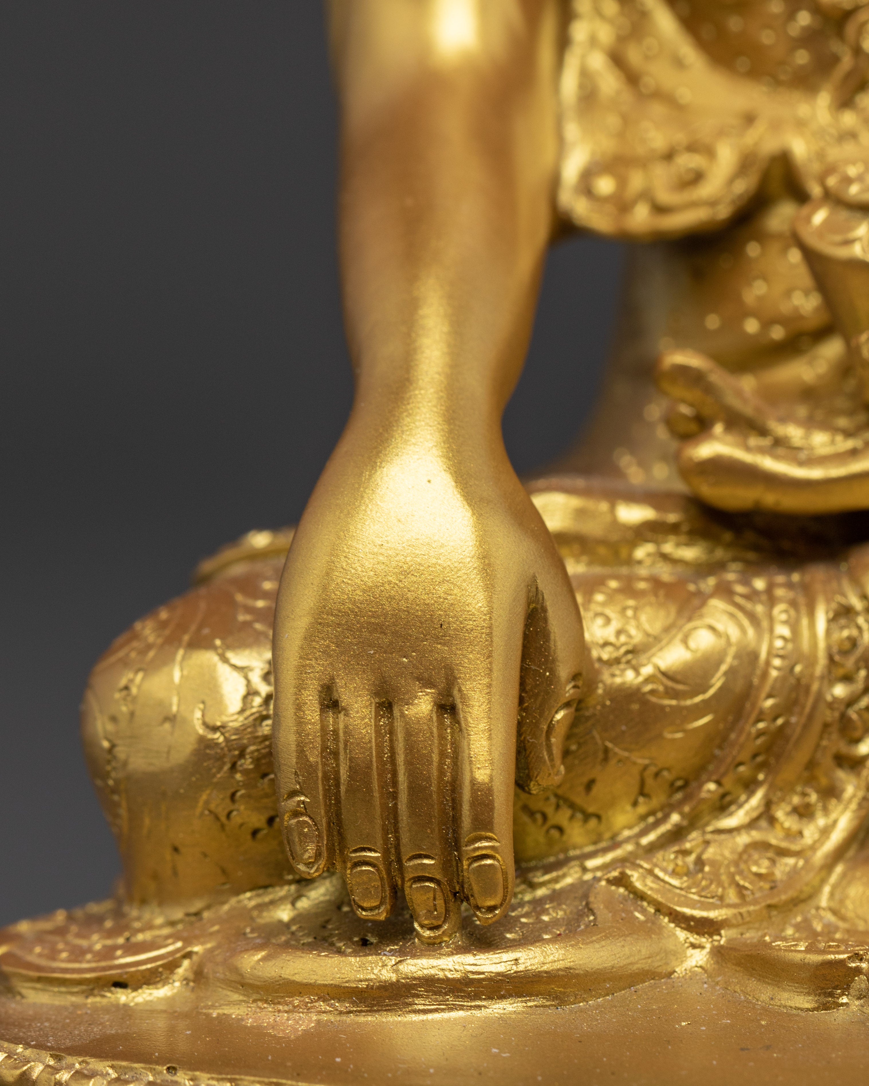 Tibetan Sculpture of Shakyamuni Buddha | Handcrafted Gold Buddha Statue