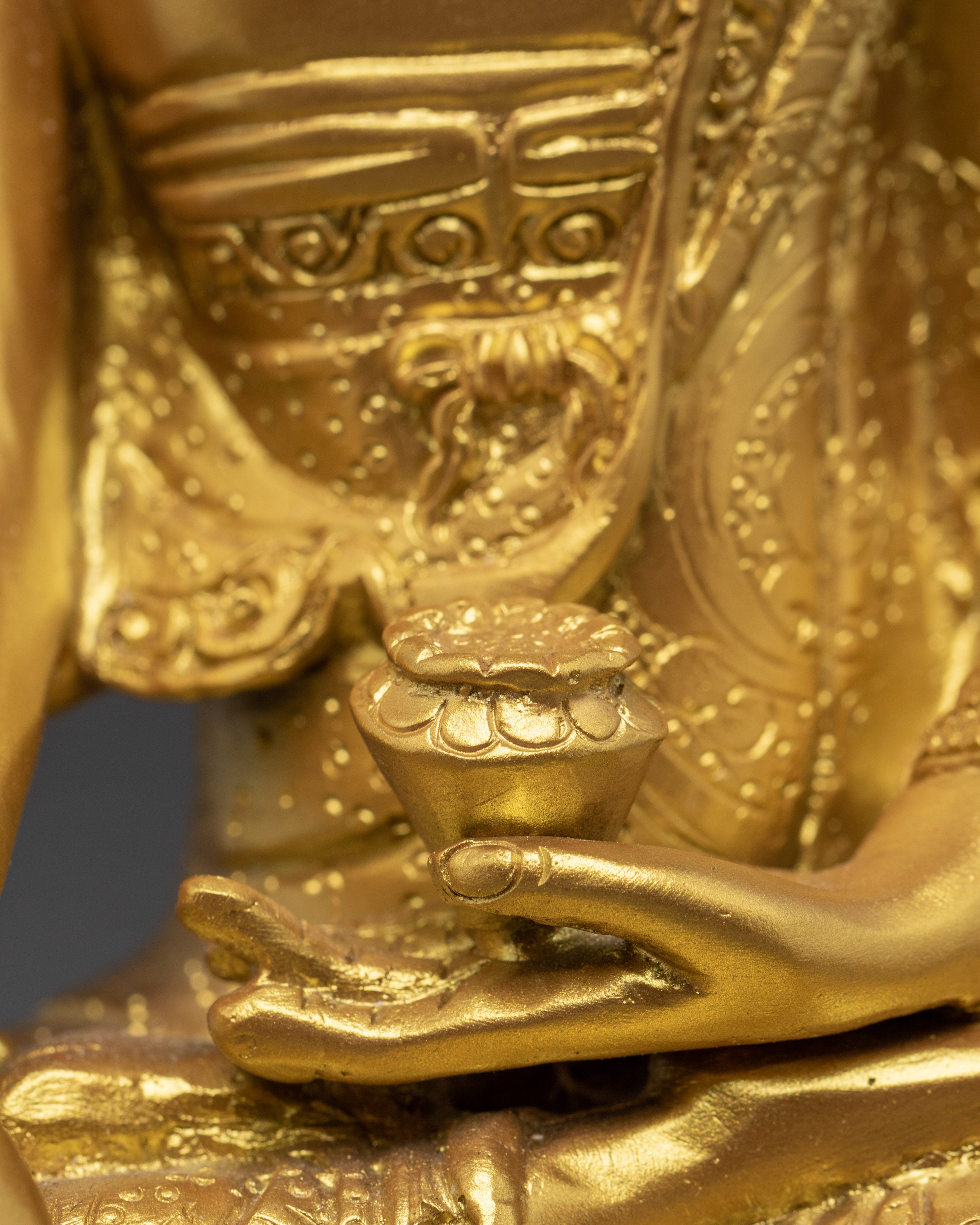 Tibetan Sculpture of Shakyamuni Buddha | Handcrafted Gold Buddha Statue