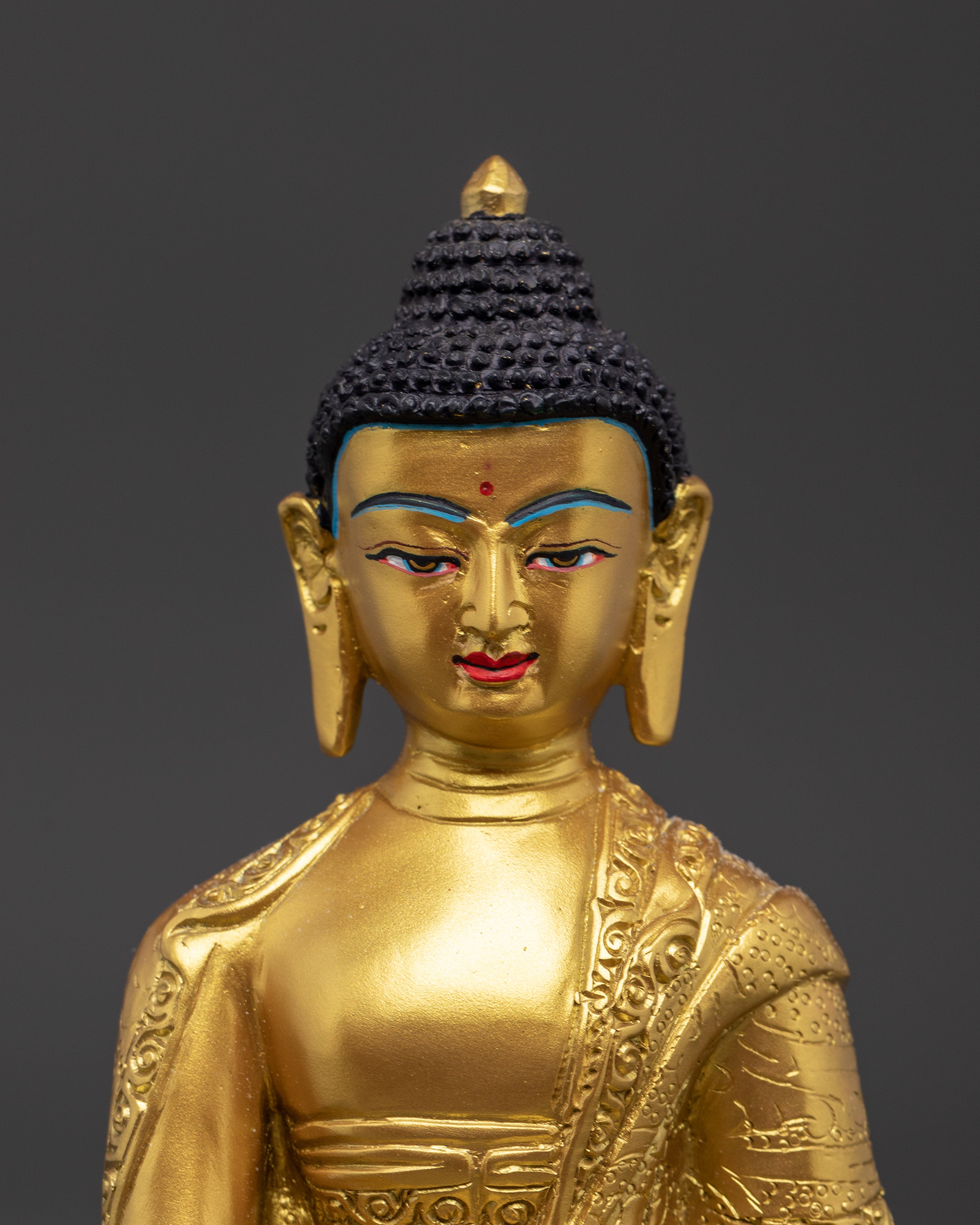 Tibetan Sculpture of Shakyamuni Buddha | Handcrafted Gold Buddha Statue