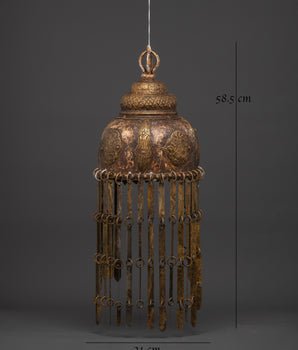 Tibetan Ritual Crown | Handcrafted Iron and Acrylic Ceremonial Headdress