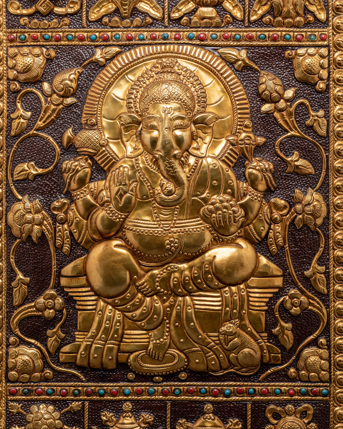 Handcrafted Brass Ganesha Wall Hanging for Spiritual Home Decor