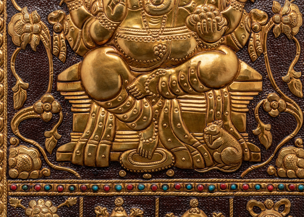 Handcrafted Brass Ganesha Wall Hanging for Spiritual Home Decor