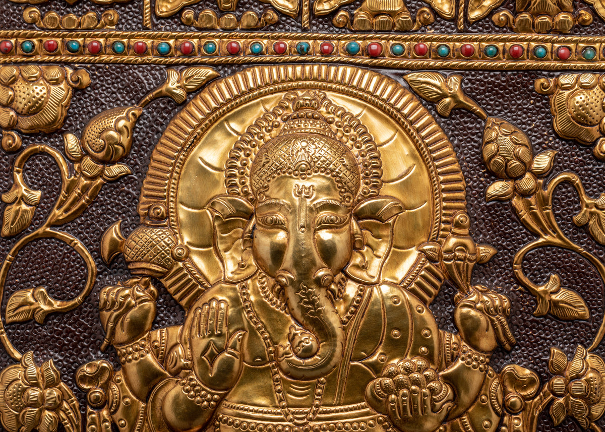 Handcrafted Brass Ganesha Wall Hanging for Spiritual Home Decor