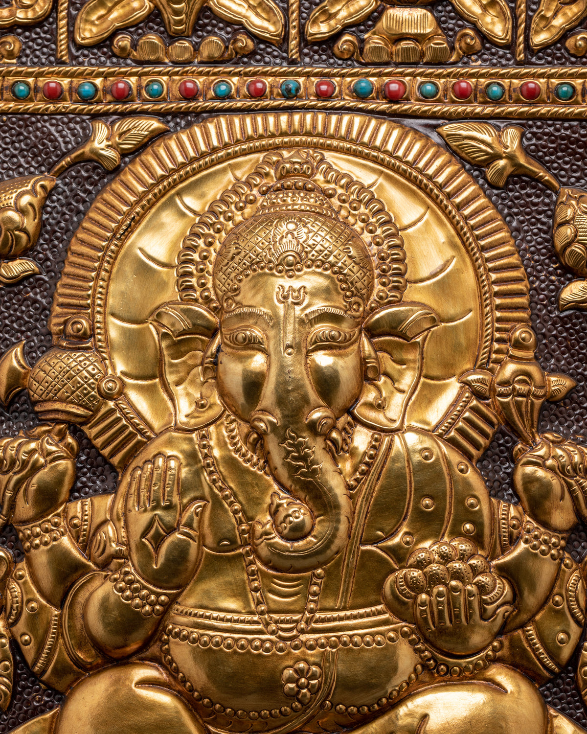 Handcrafted Brass Ganesha Wall Hanging for Spiritual Home Decor