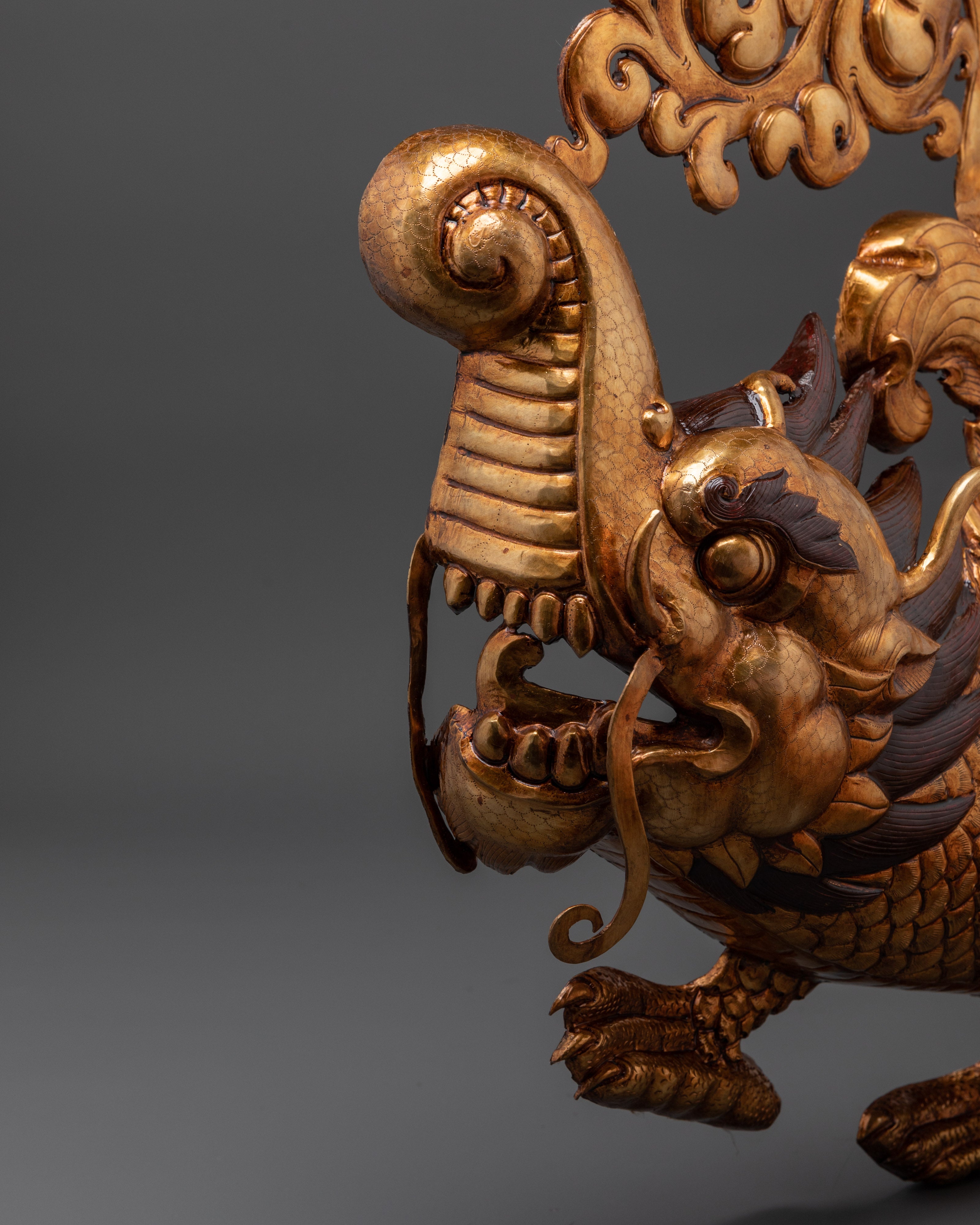 Golden Dragon Wall Hanging | Handcrafted Copper Mythical Decor