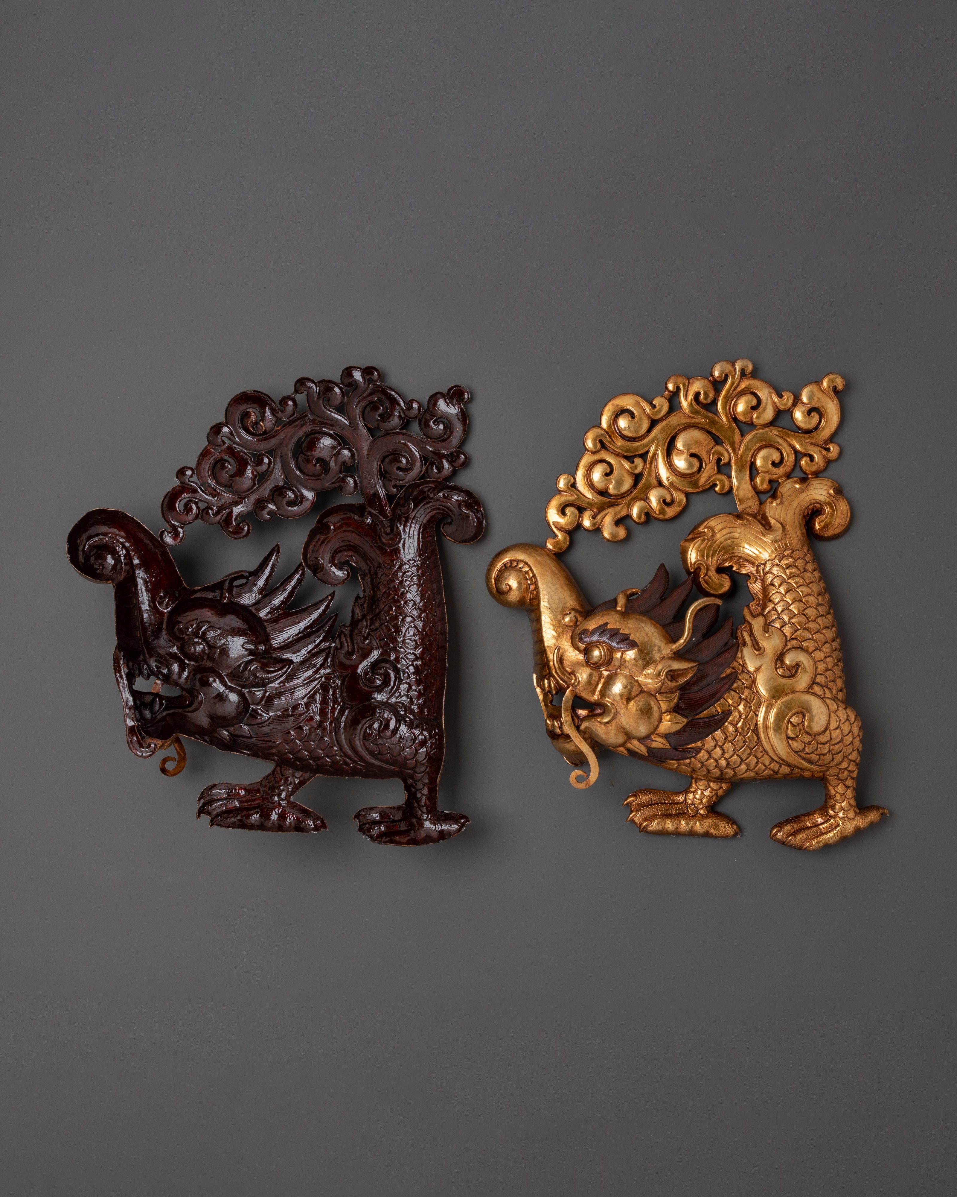 Golden Dragon Wall Hanging | Handcrafted Copper Mythical Decor