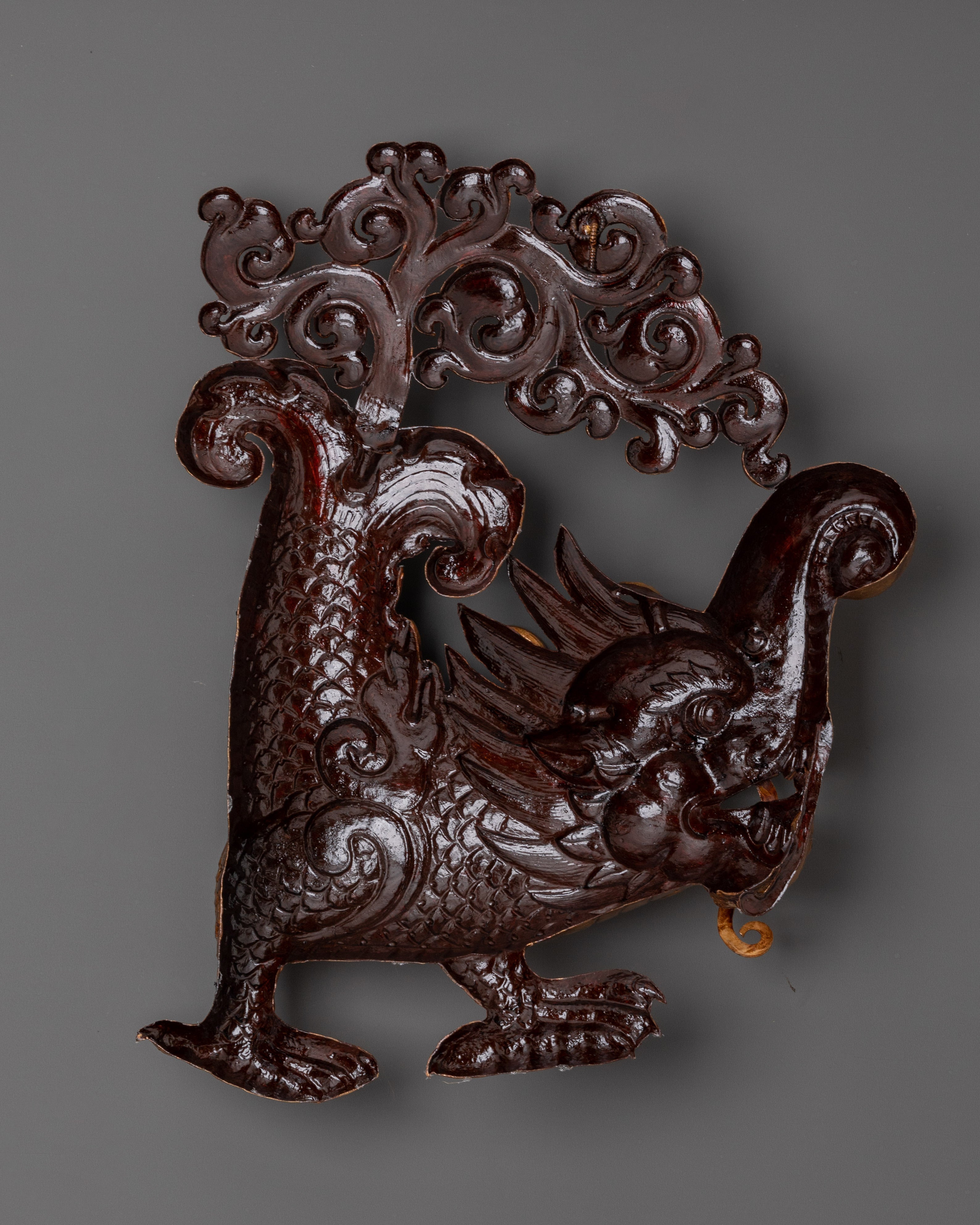Golden Dragon Wall Hanging | Handcrafted Copper Mythical Decor