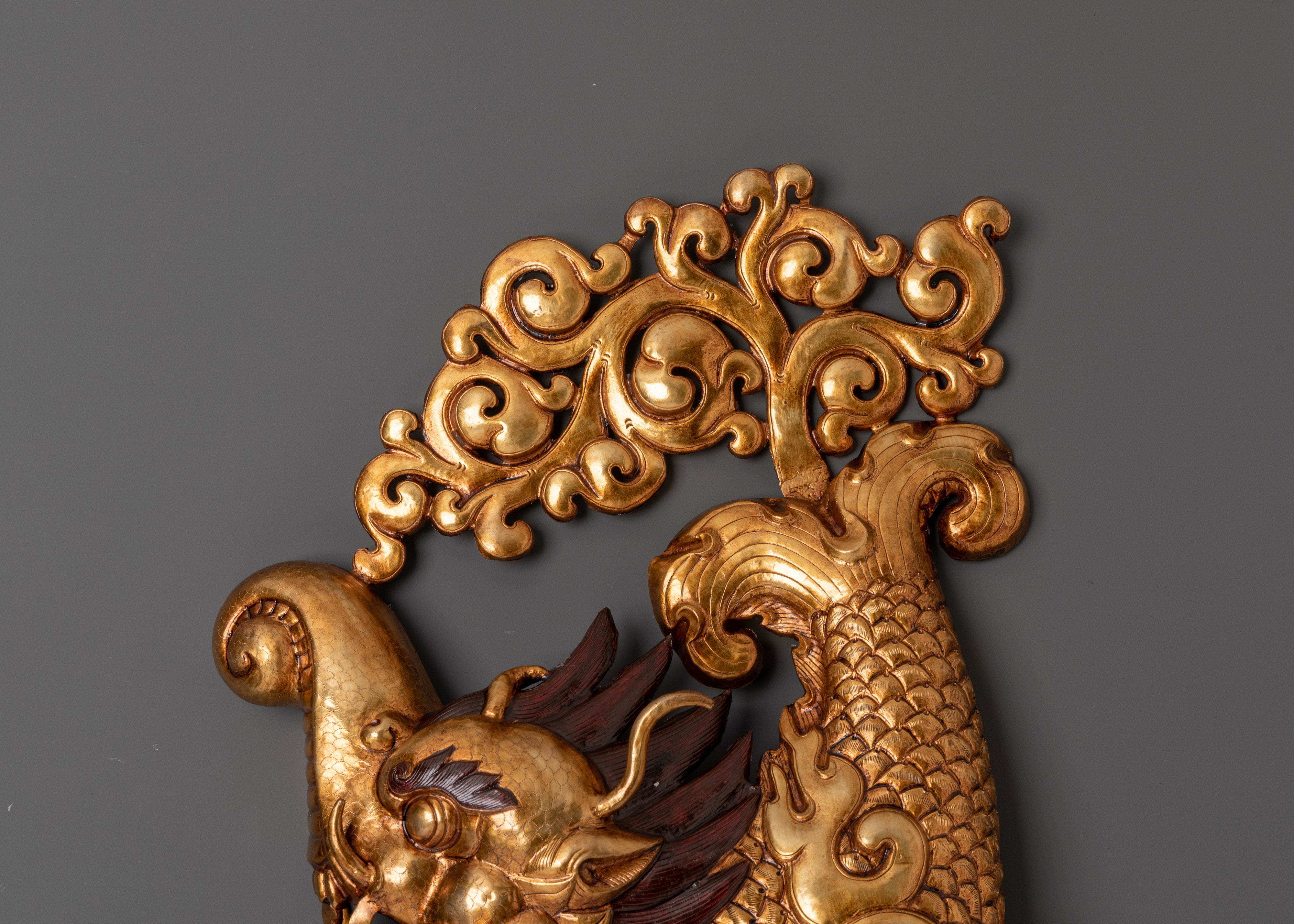 Golden Dragon Wall Hanging | Handcrafted Copper Mythical Decor