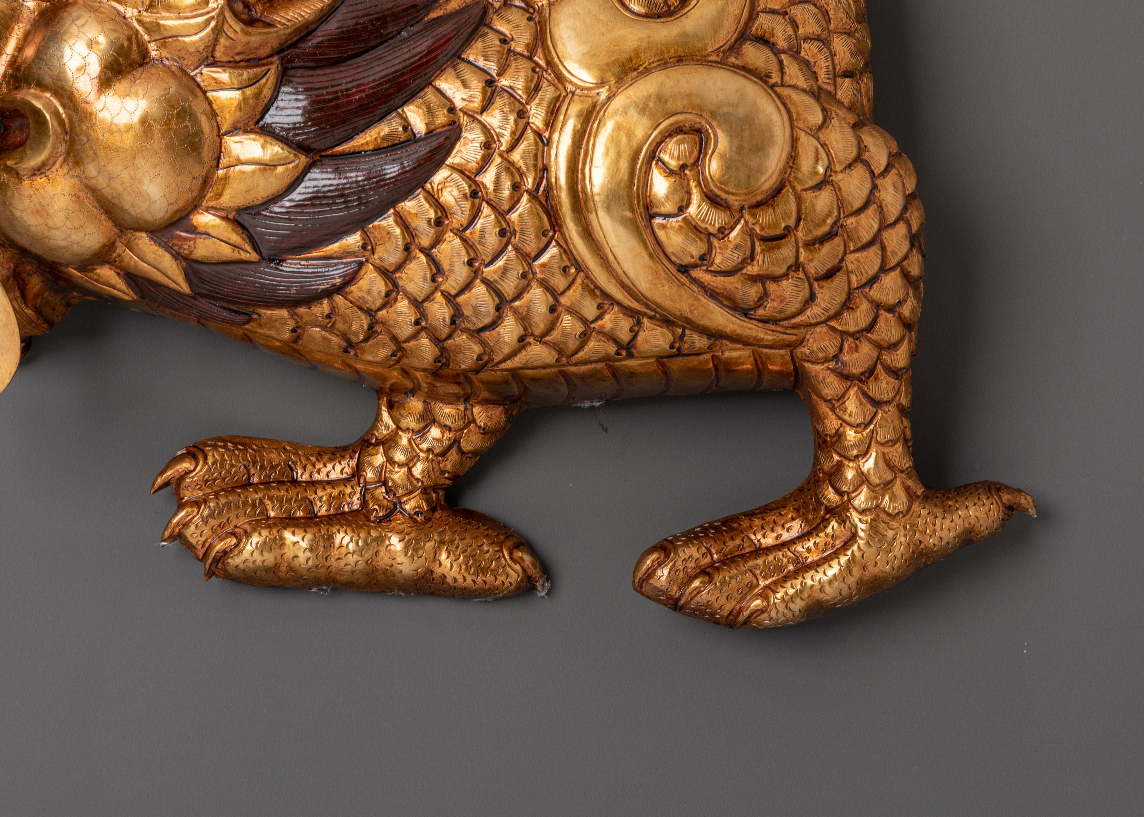 Golden Dragon Wall Hanging | Handcrafted Copper Mythical Decor