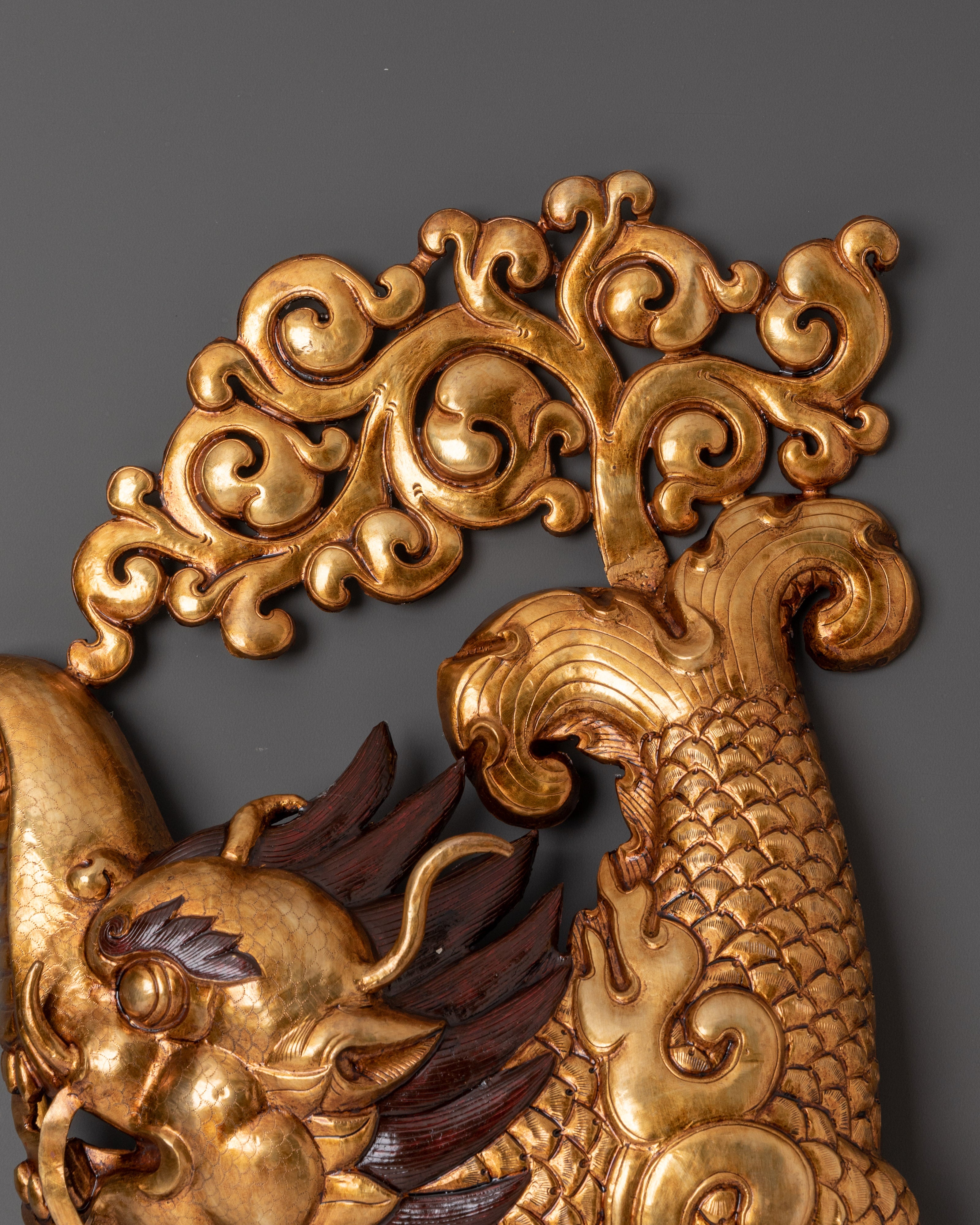 Golden Dragon Wall Hanging | Handcrafted Copper Mythical Decor