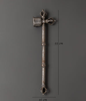 Tibetan Ritual Hammer | Handcrafted Iron Vajra Bell and Dorje Mallet