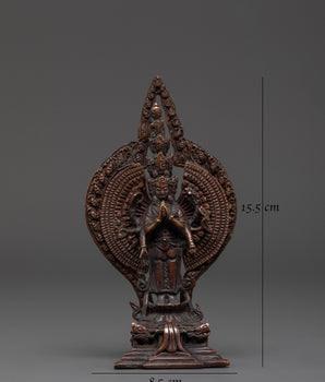 1000 Armed Oxidized Copper Chenrezig Statue | Tibetan Buddhist Compassion Deity