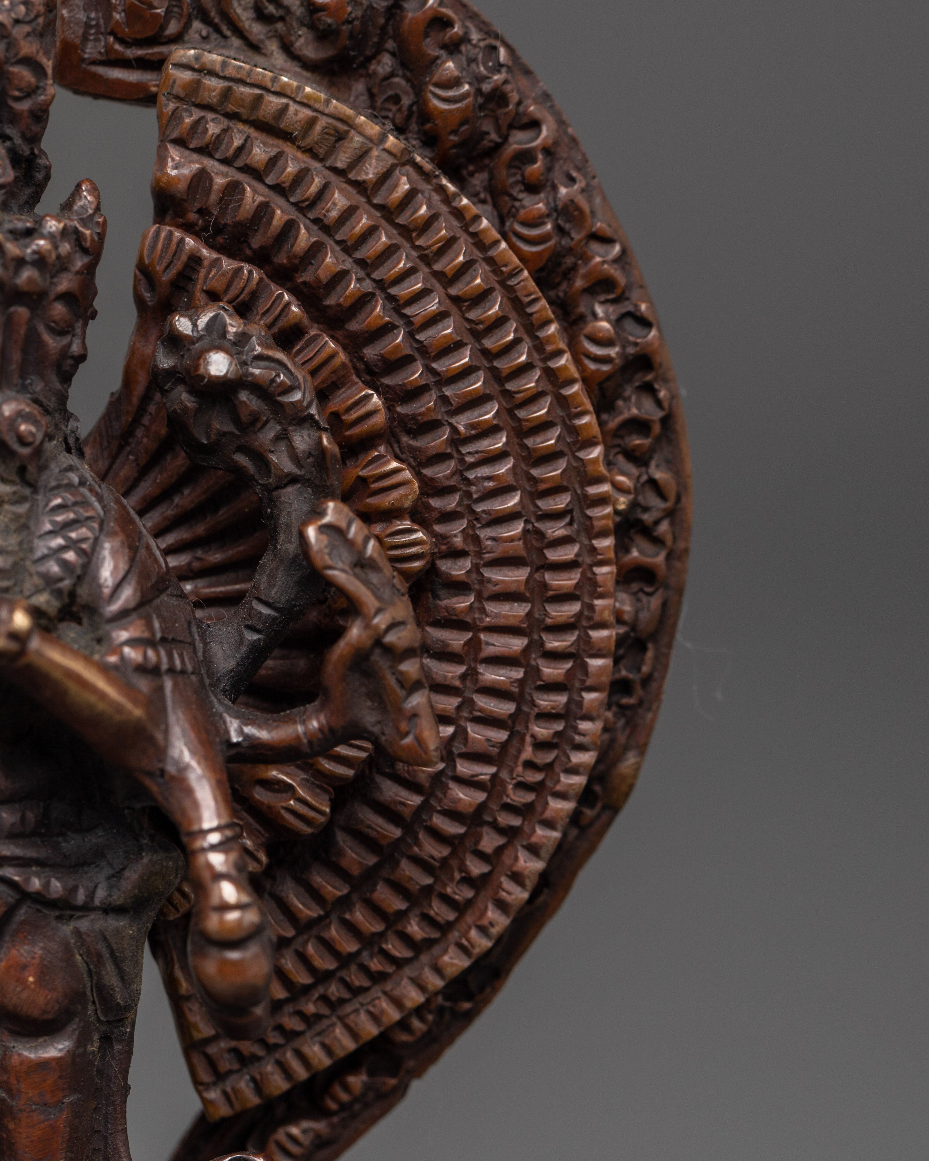 1000 Armed Oxidized Copper Chenrezig Statue | Tibetan Buddhist Compassion Deity