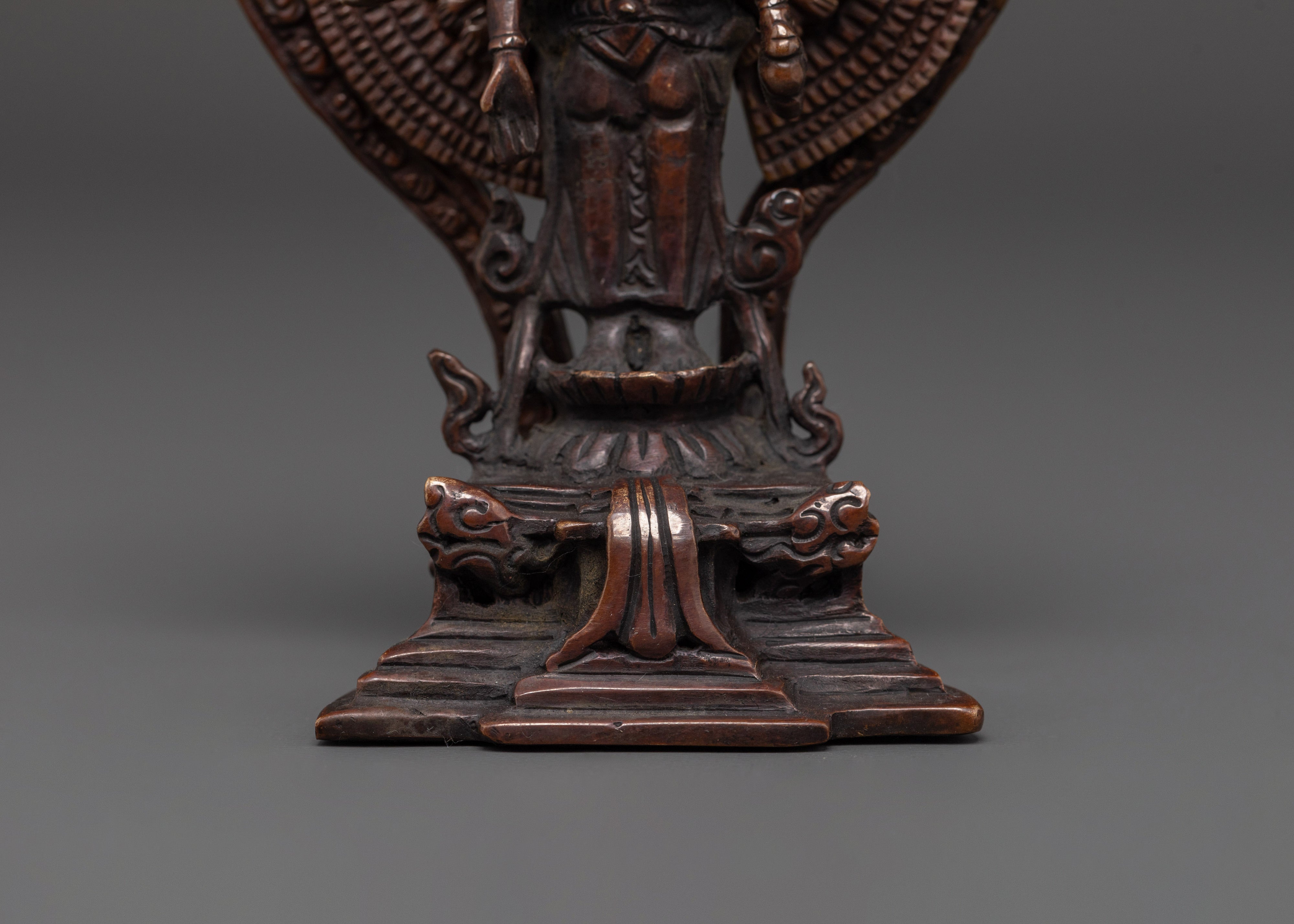 1000 Armed Oxidized Copper Chenrezig Statue | Tibetan Buddhist Compassion Deity