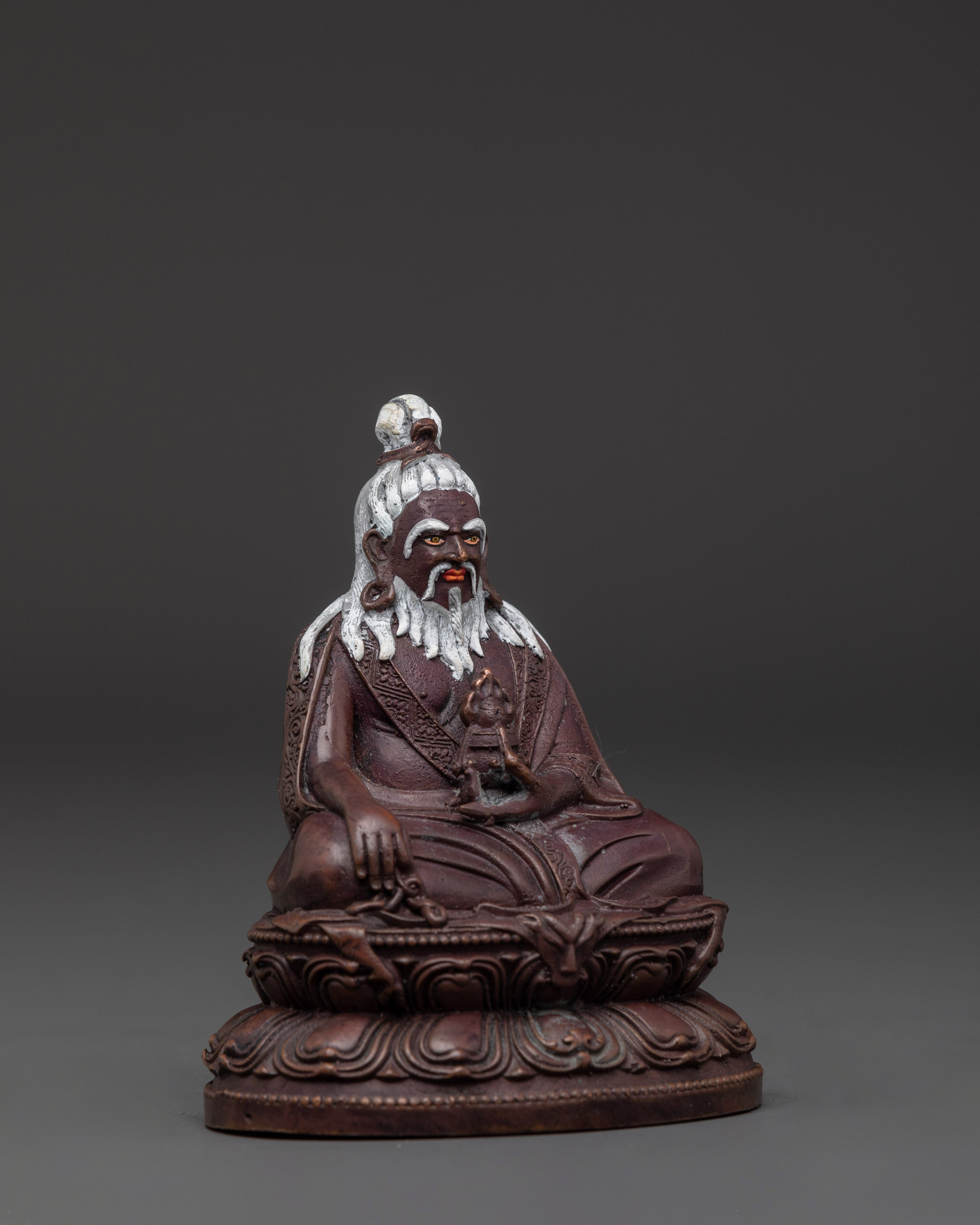 Buddhist Master Thang Tong Gyalpo Statue | Oxidized Copper Sculpture