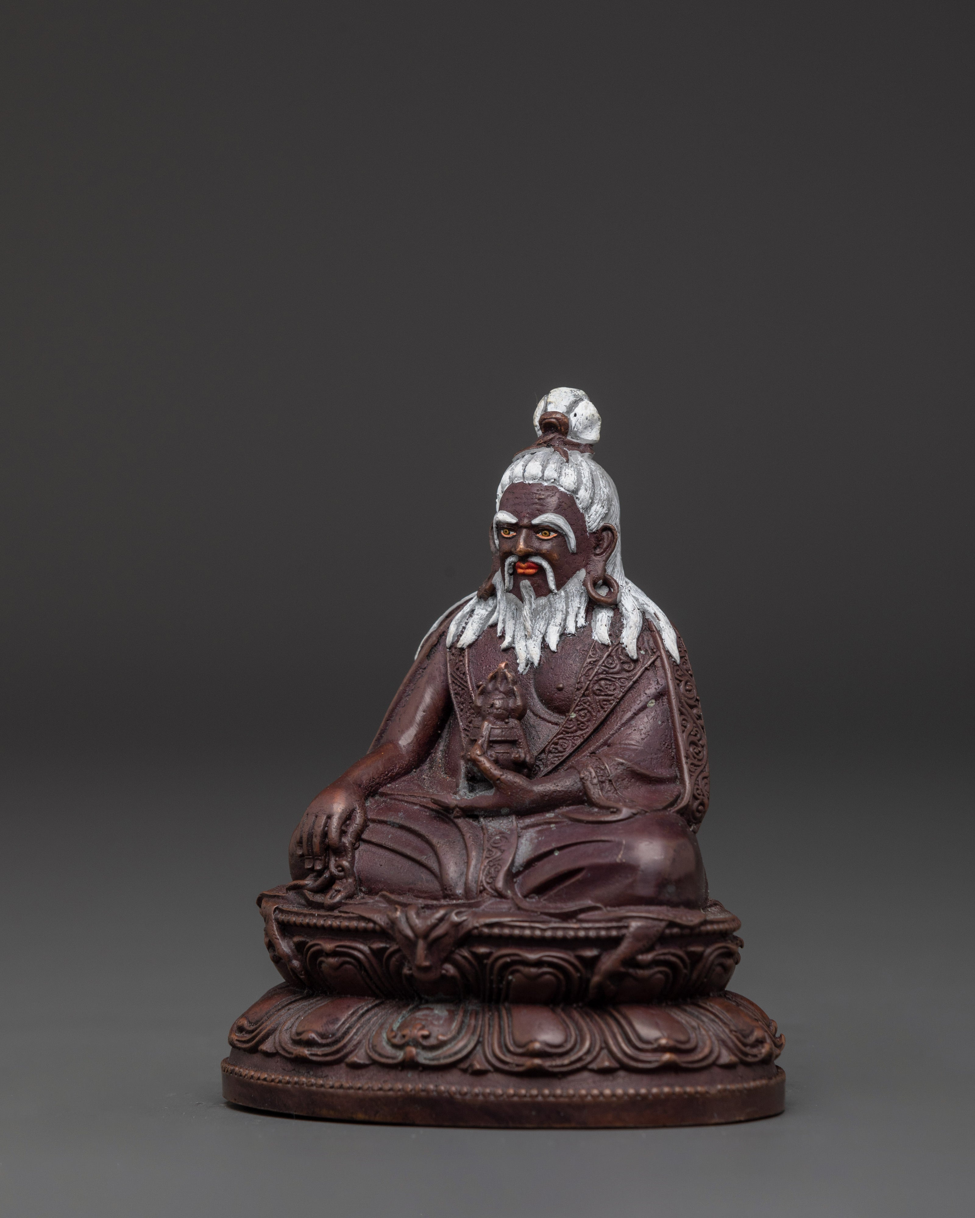 Buddhist Master Thang Tong Gyalpo Statue | Oxidized Copper Sculpture